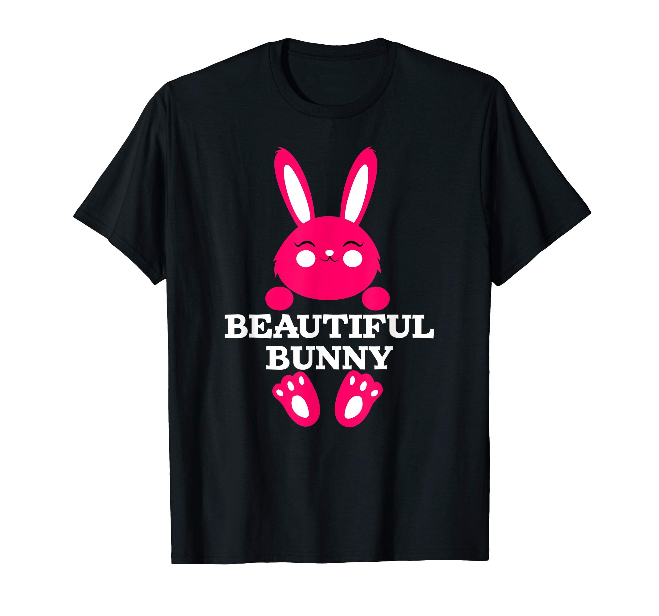 Easter Beautiful Pink Bunny Rabbit T-Shirt Girls Women Kids