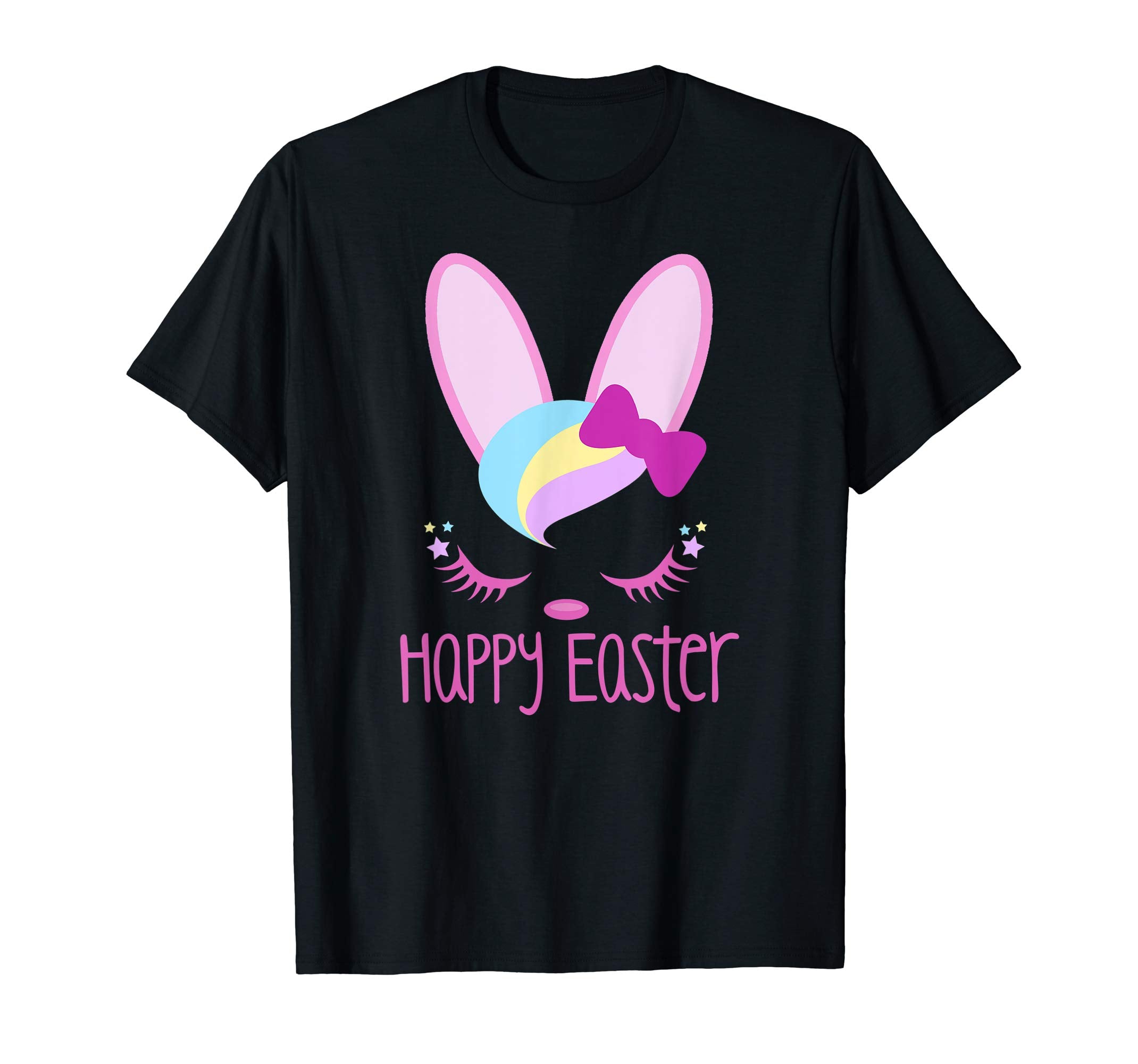 HAPPY EASTER Bunny Face Shirt Girls Kid Toddler Love Bunnies