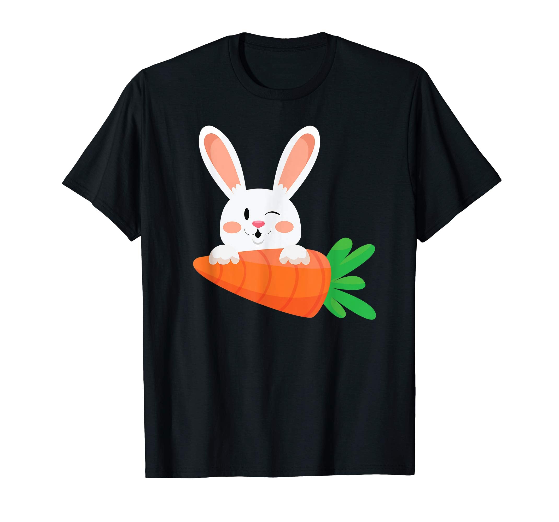 Cute Bunny With Carrot Easter Day T-Shirt Egg Hunting