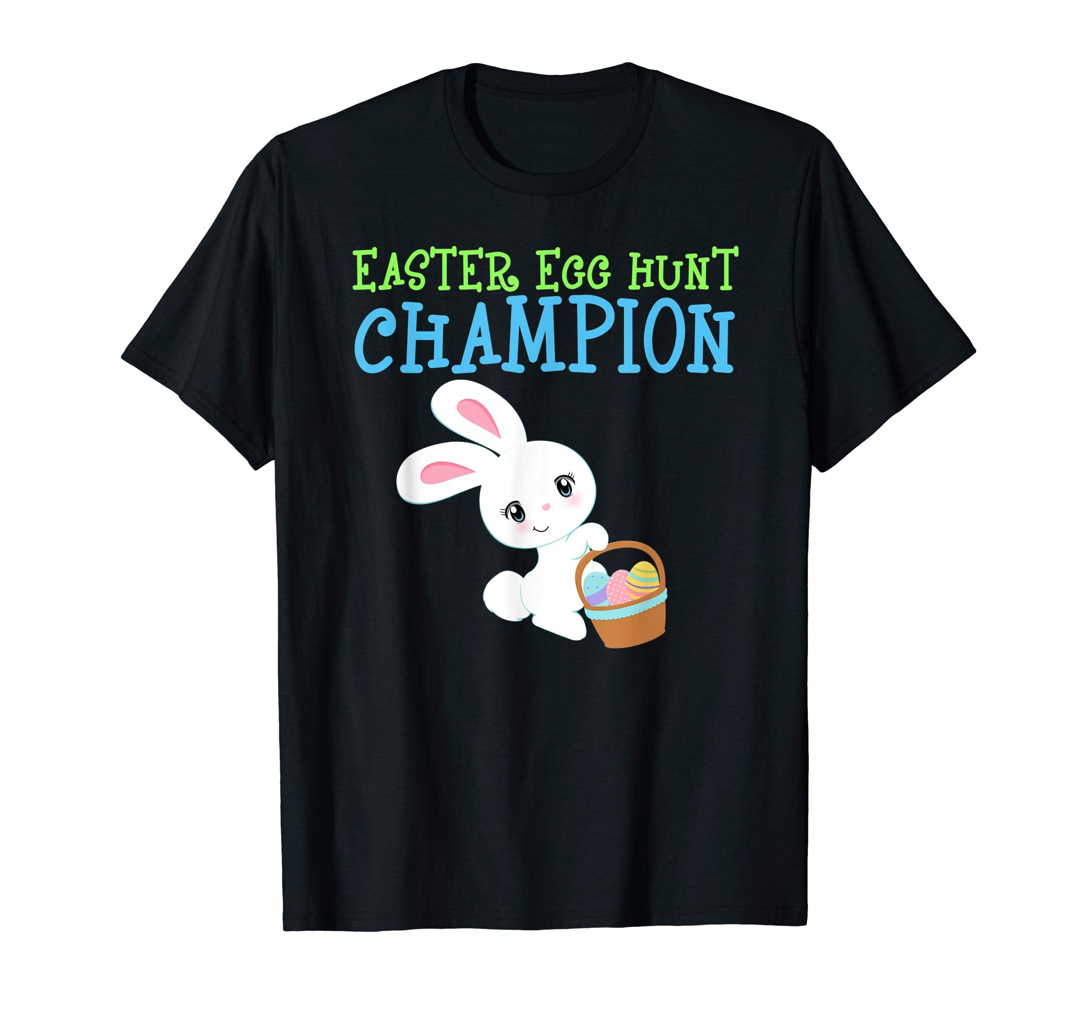 EASTER EGG HUNT CHAMPION Bunny T-Shirt Girls Kids Toddlers