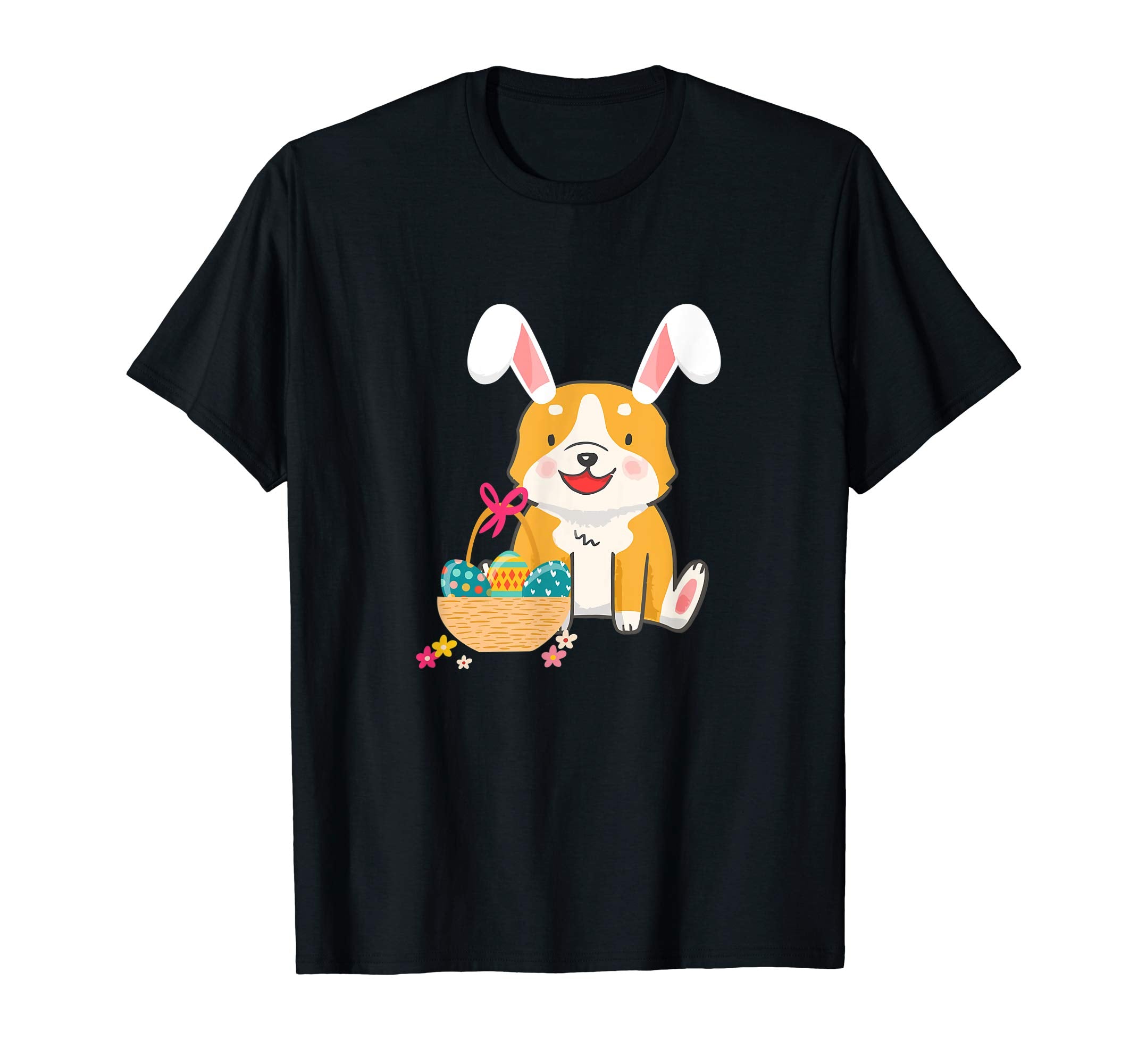 Welsh Corgi Easter Bunny Dog Silhouette T-Shirt