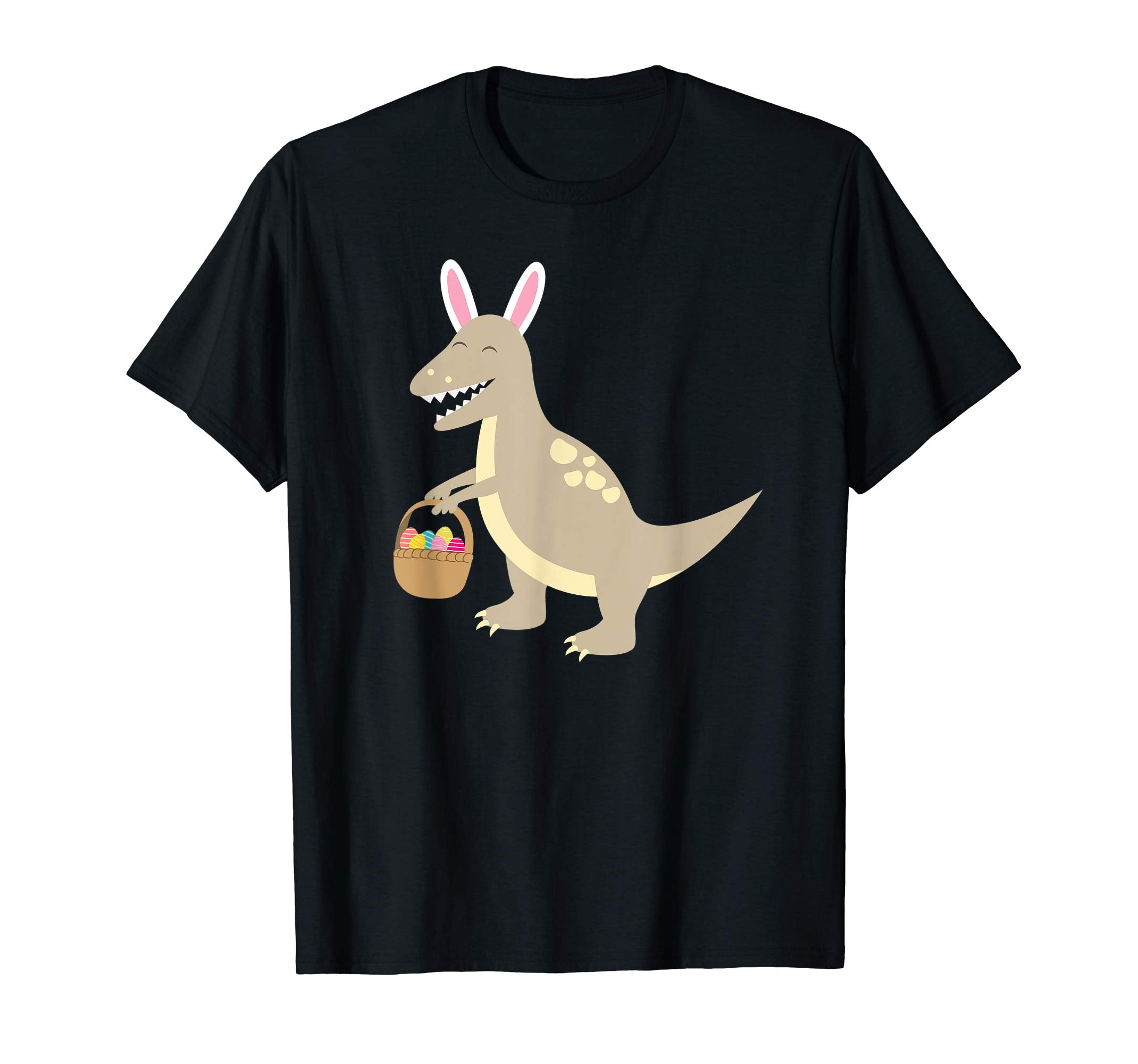 Velociraptor With Bunny Ears T Shirt Basket Of Easter Egg