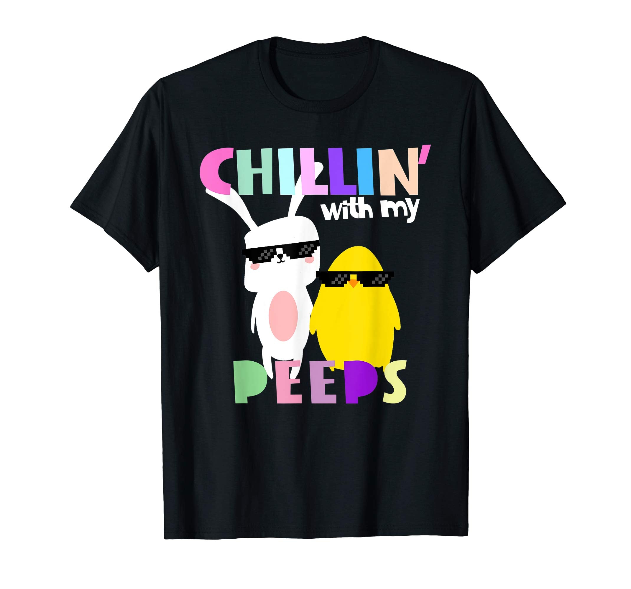 Easter Shirt For Boys Girls Chillin With My Peeps Tshirt