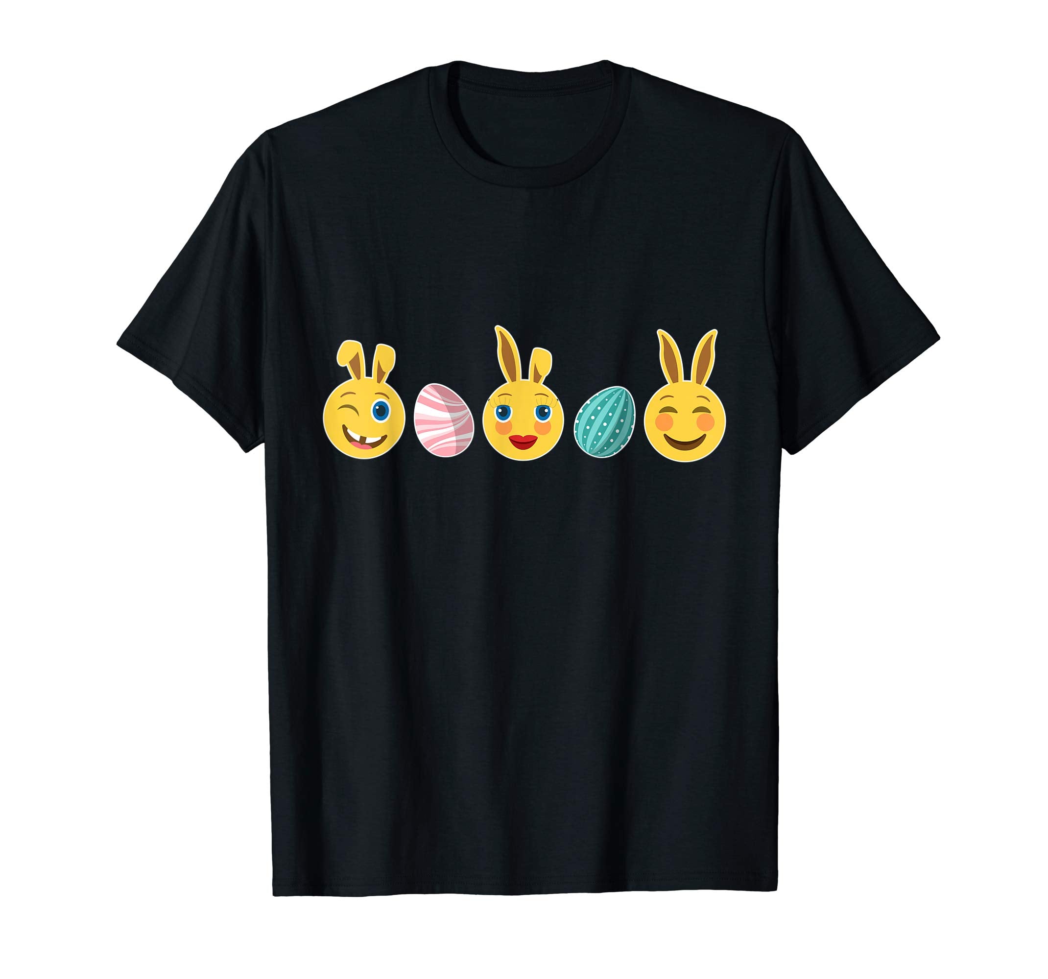 Bunnies Emotion Face &amp; Easter Eggs Happy Easter Day Shirt