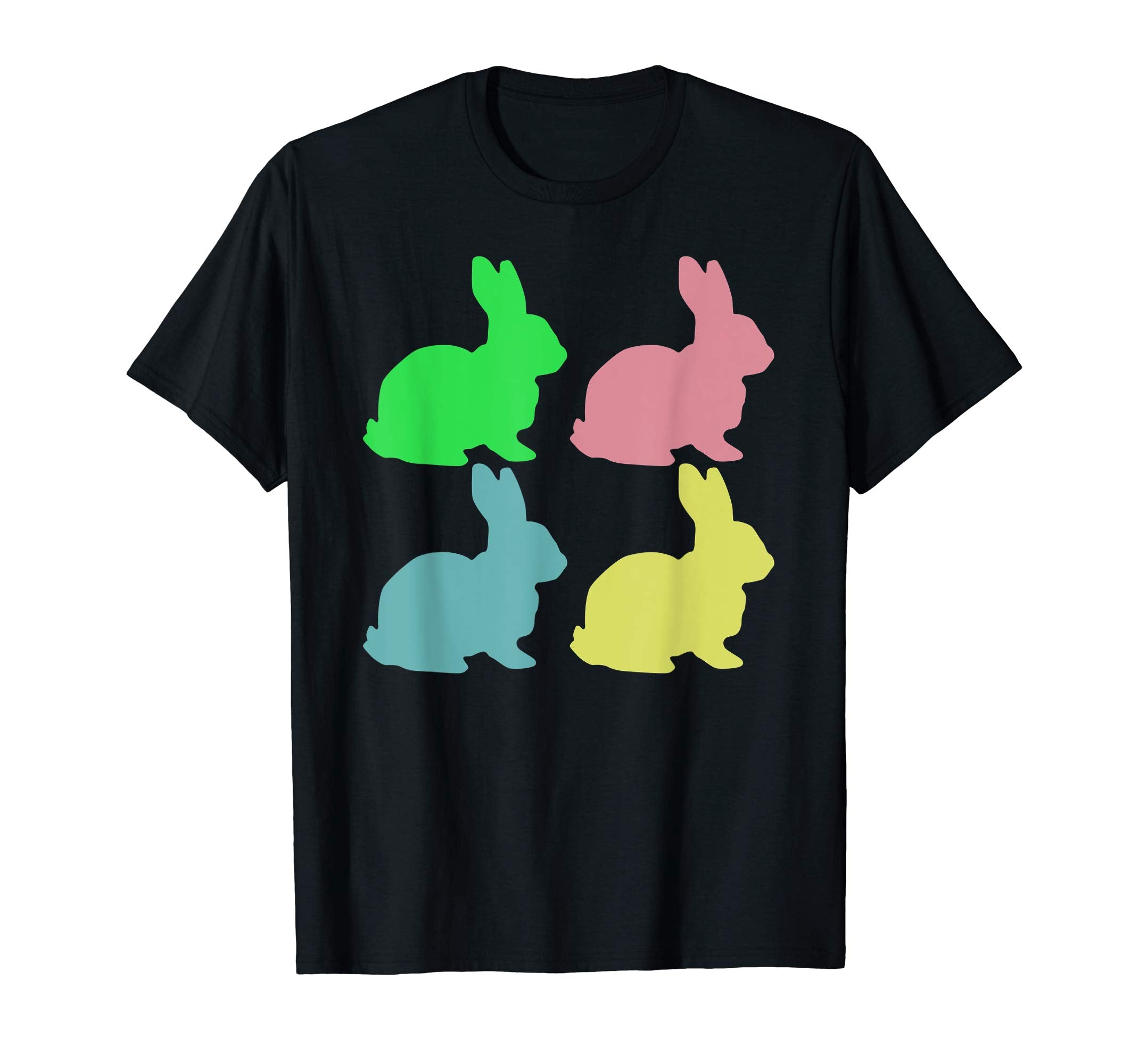 Vintage Retro Pastel Easter Bunny Rabbits Grid Shirt