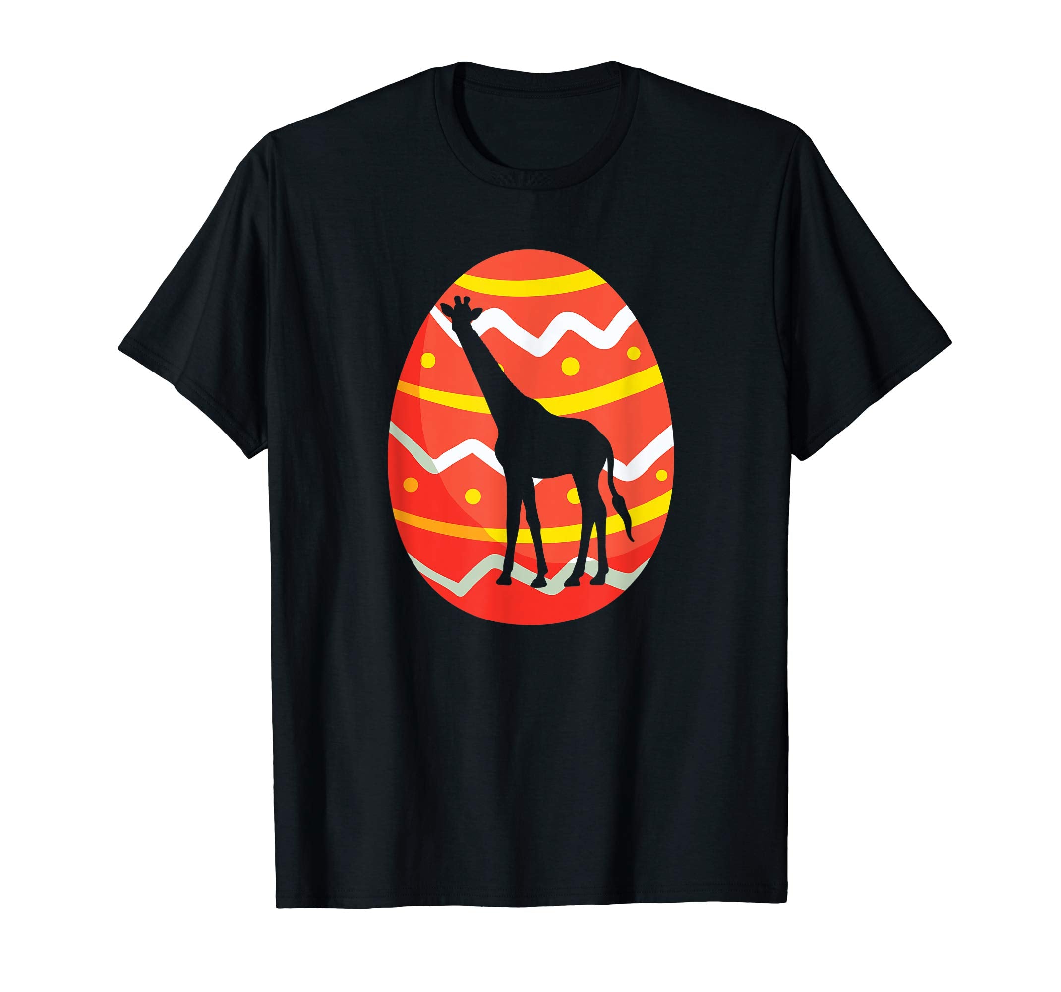 Happy Giraffe Easter Egg Bunny T-Shirt for Kids Boys Girls