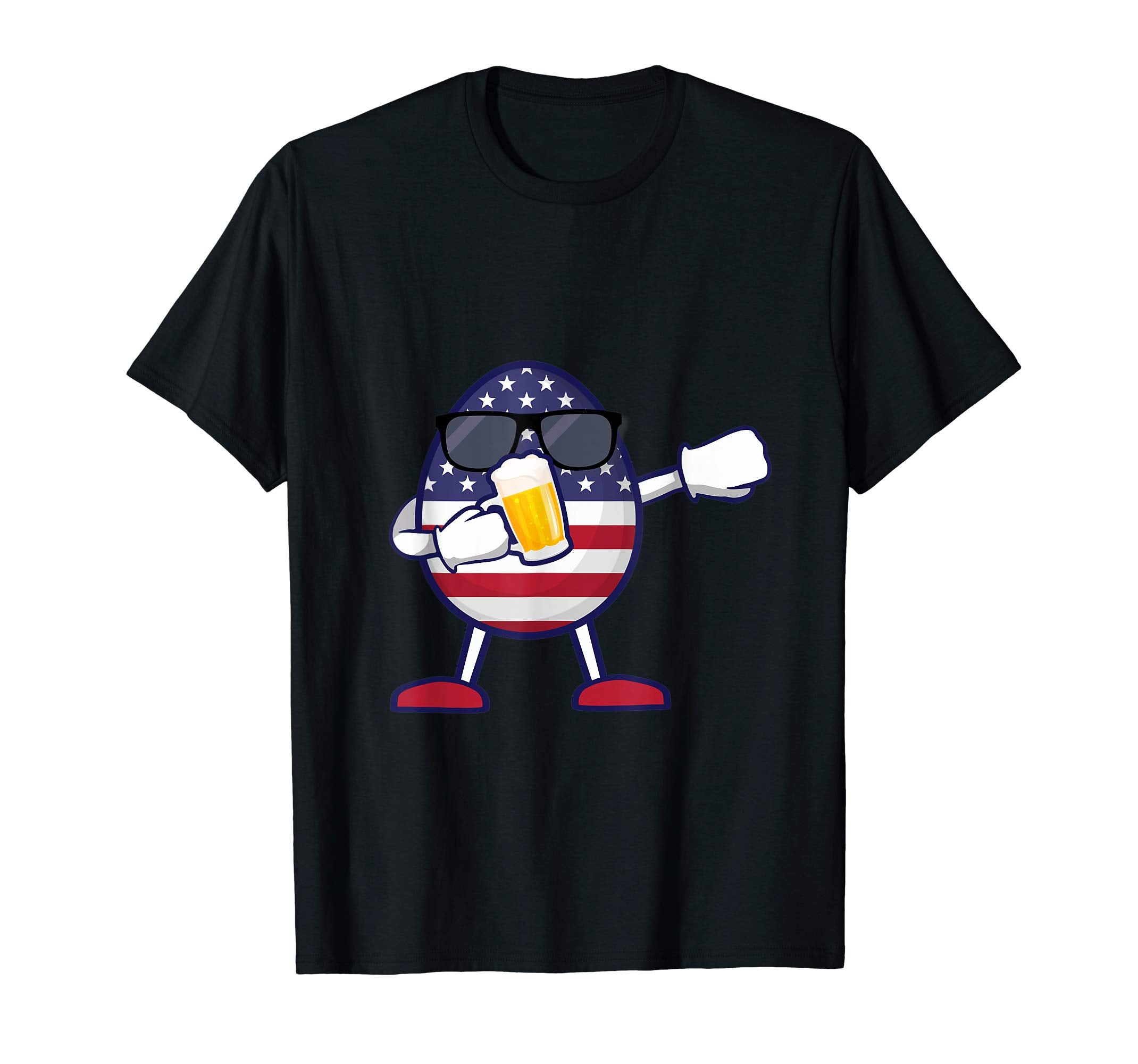 American Flag Easter Egg Dabbing Drink Beer T-Shirt Gifts