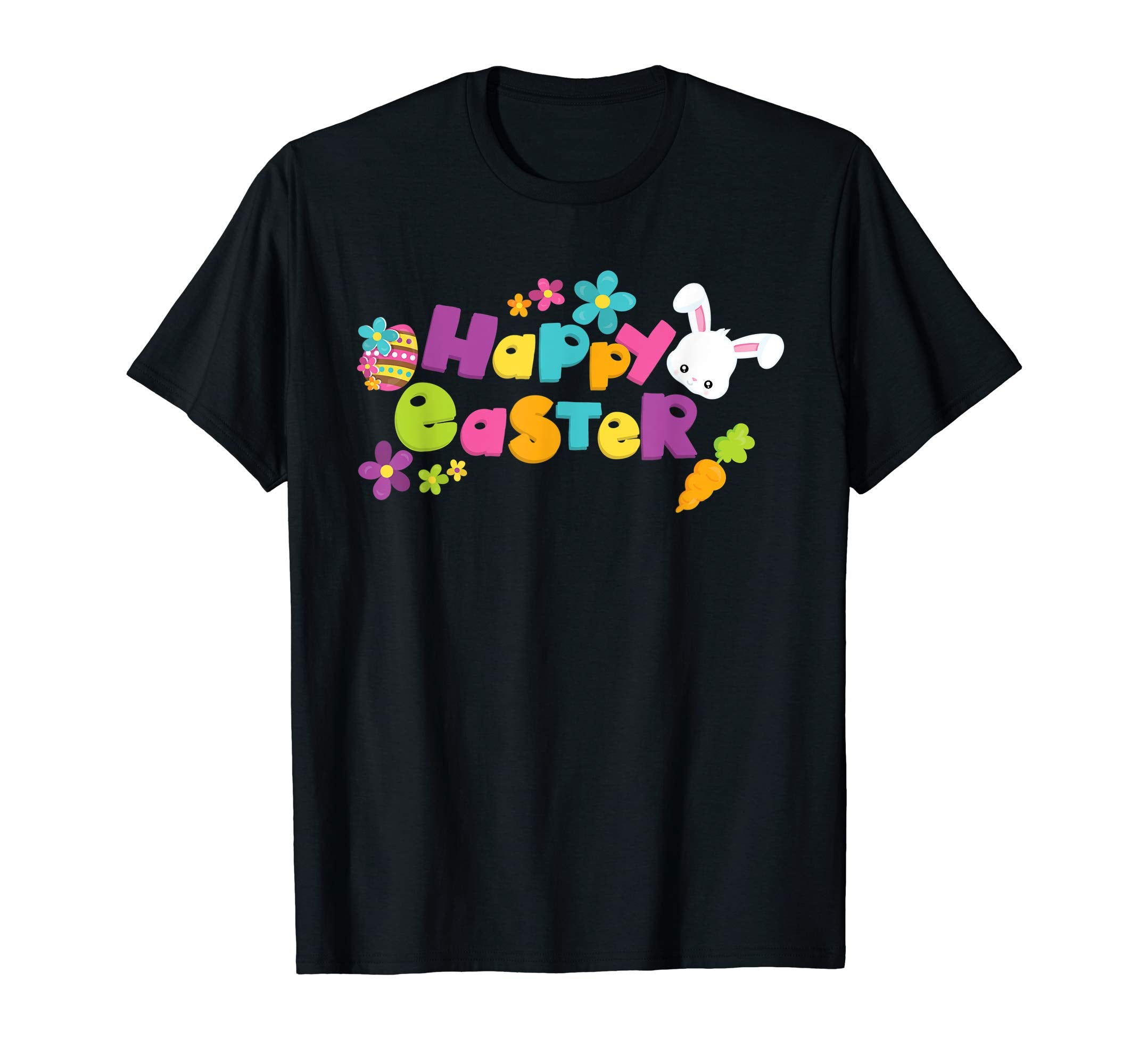 Happy Easter T-Shirt Cute Bunny Flower Carrots TShirt