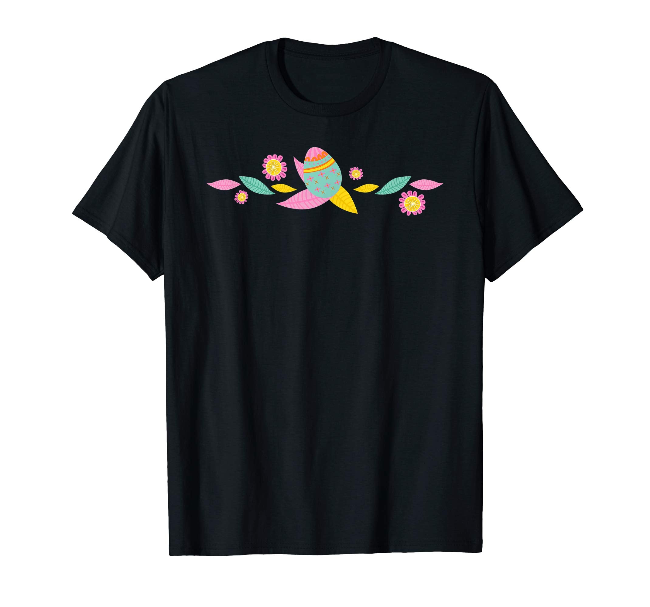 Cute Easter Egg and Flowers Spring Shirt Women and Girls