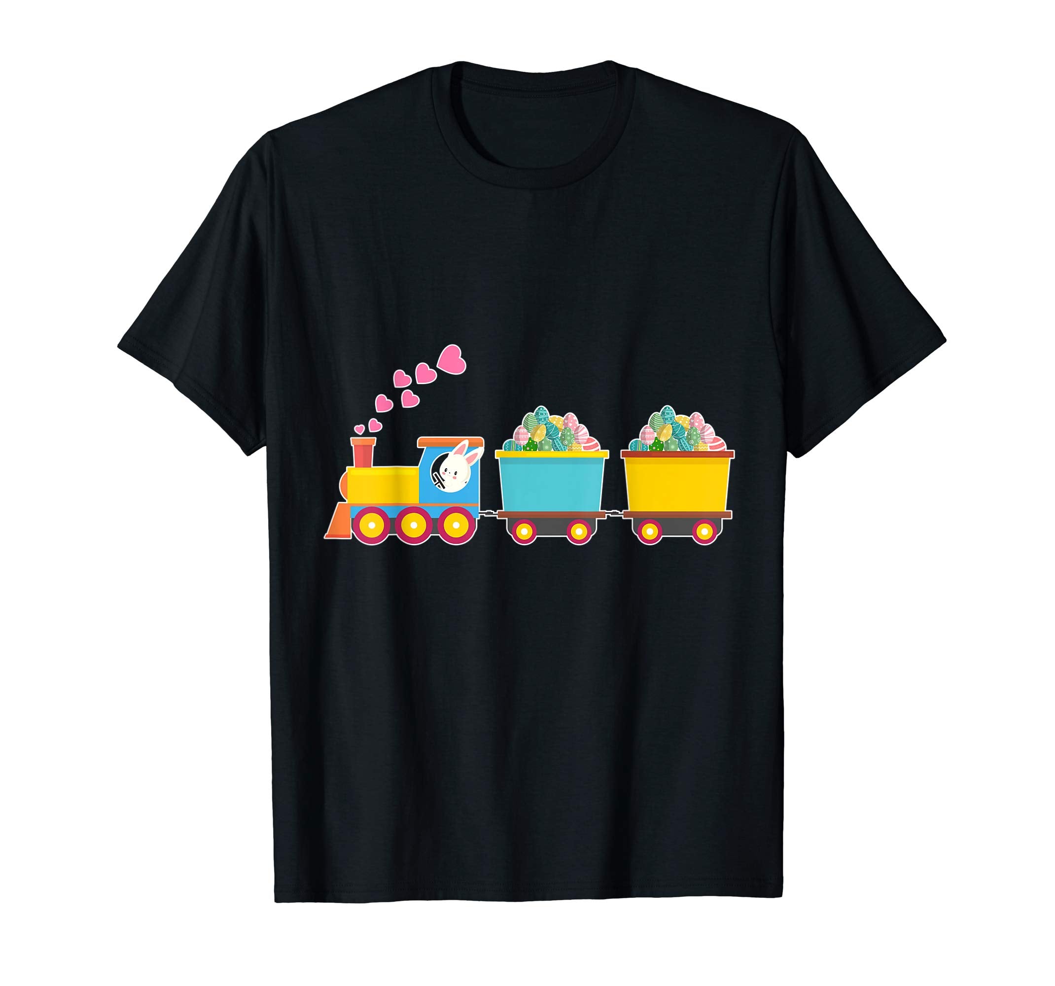 Bunny Rabbit Driving Train Carrying Easter Eggs Happy Shirt