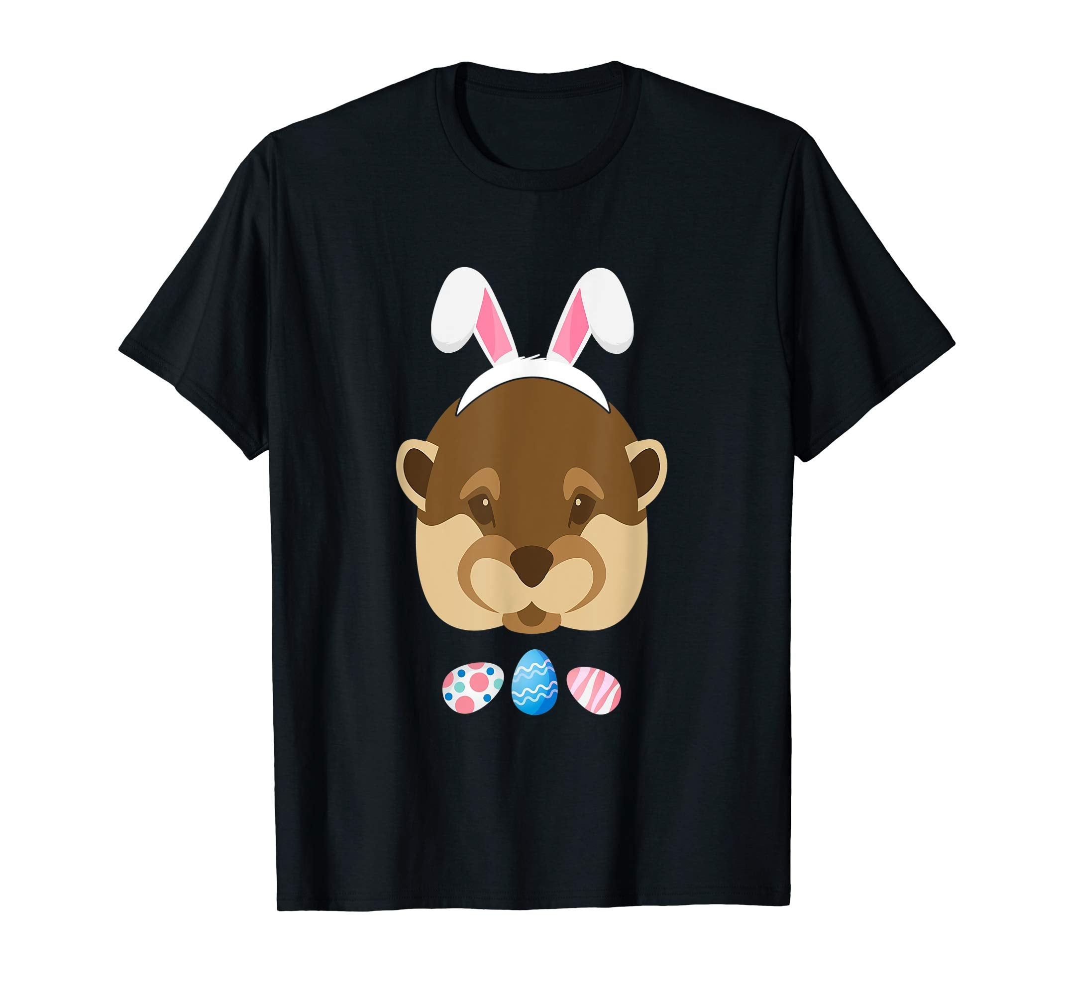 Funny Easter Otter With Bunny Ears And Eggs T Shirt