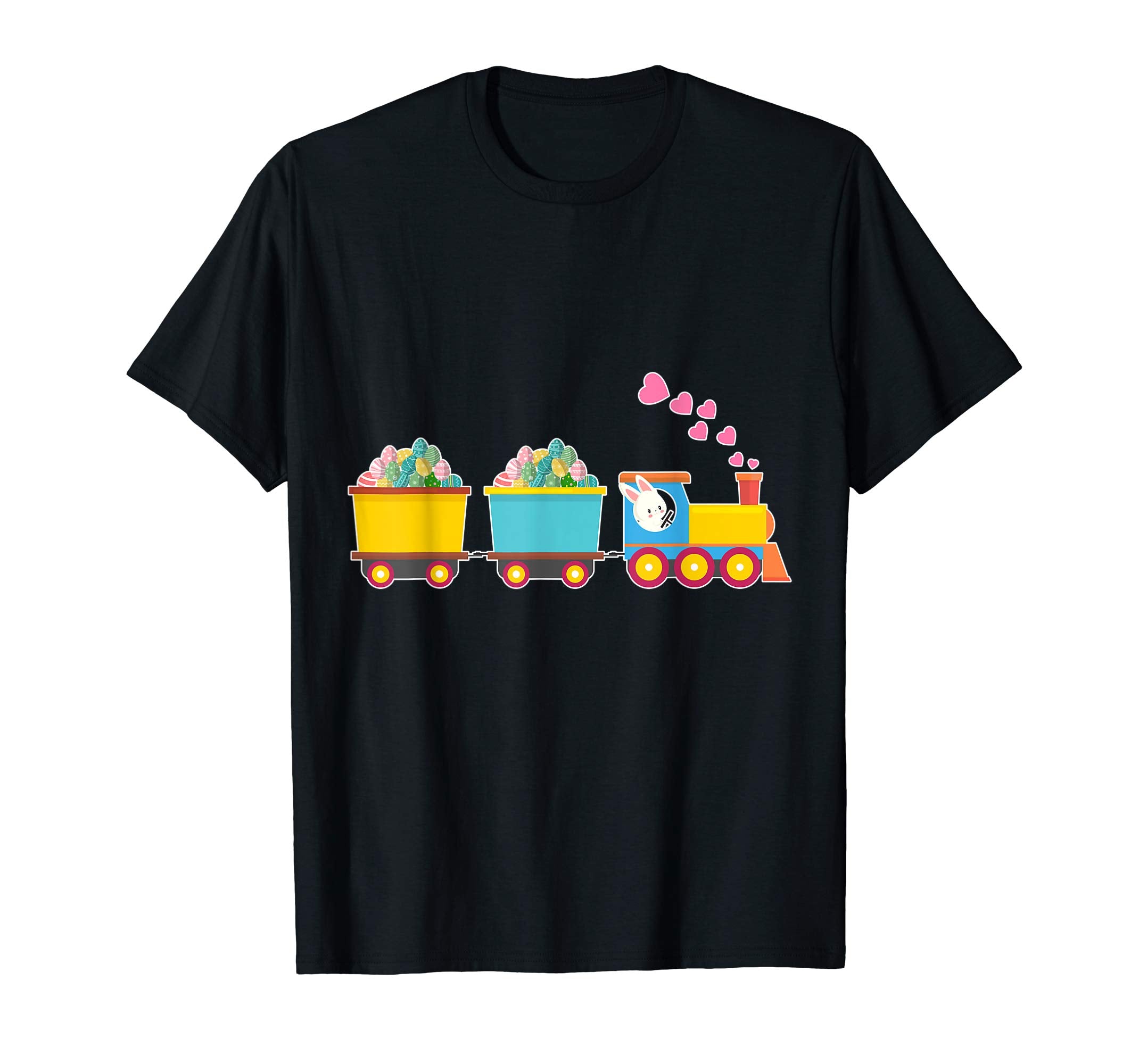 Bunny Rabbit Driving Train Carrying Easter Eggs Happy Shirt