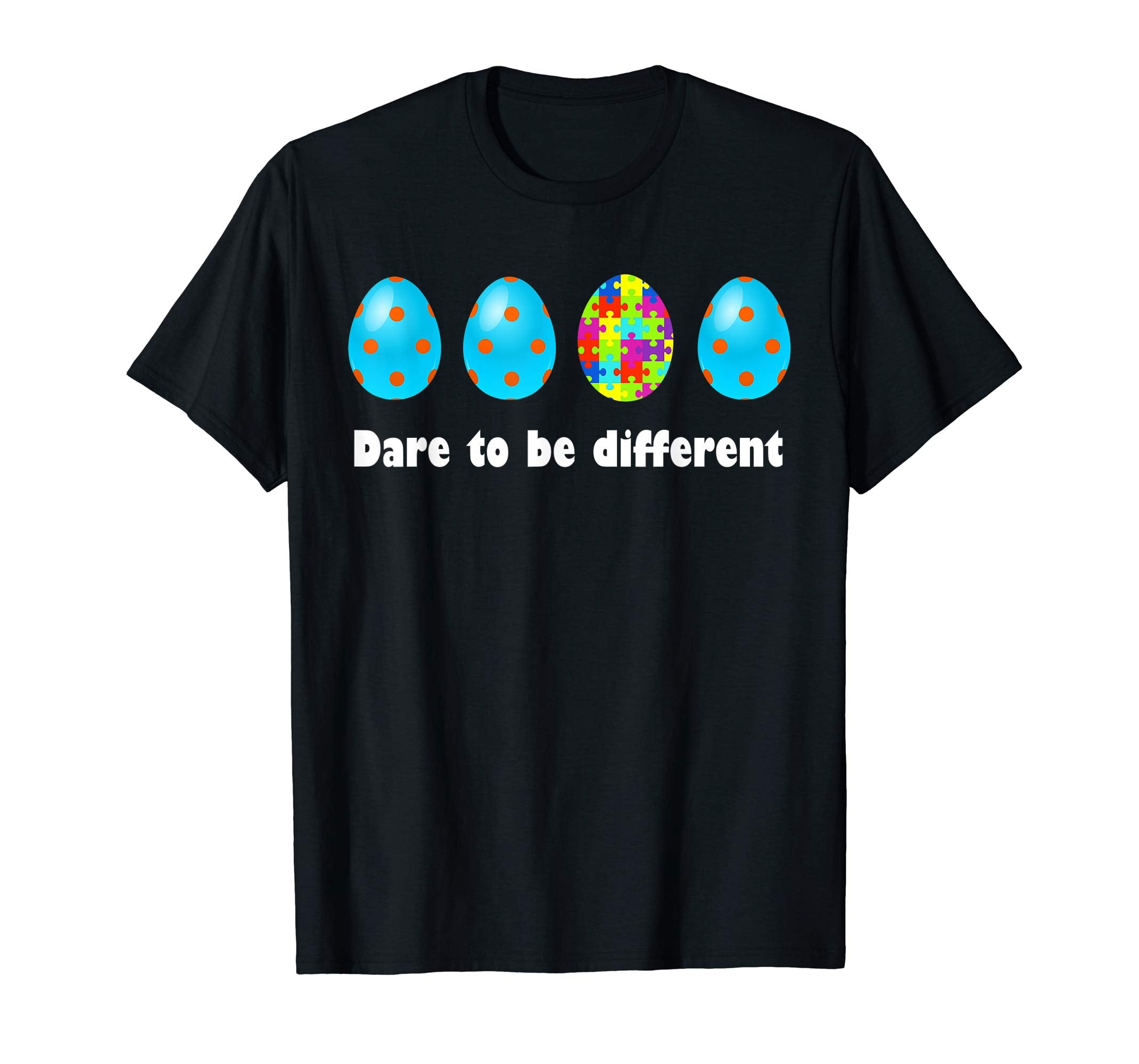 Dare to be different easter eggs Autism Puzzle Tee Shirt