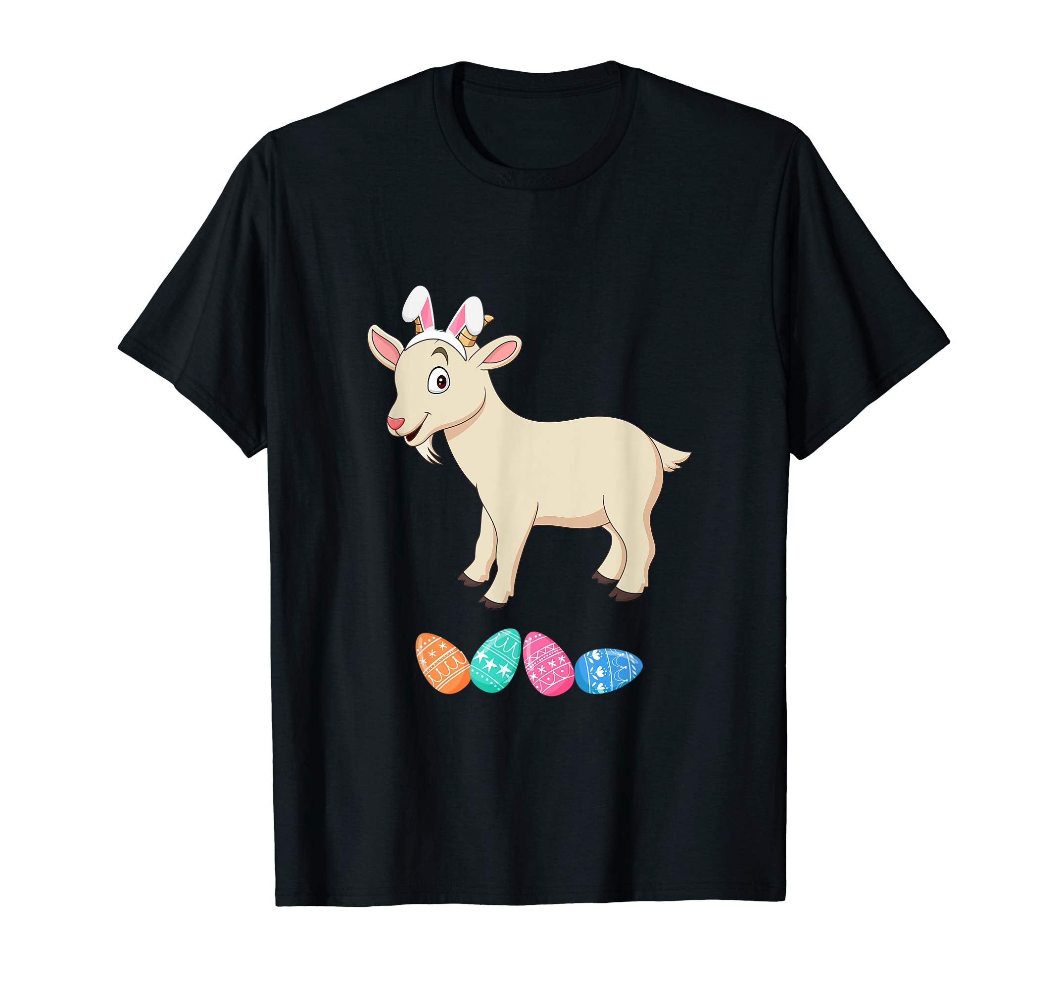 Funny Easter Goat With Bunny Ears And Eggs T Shirt