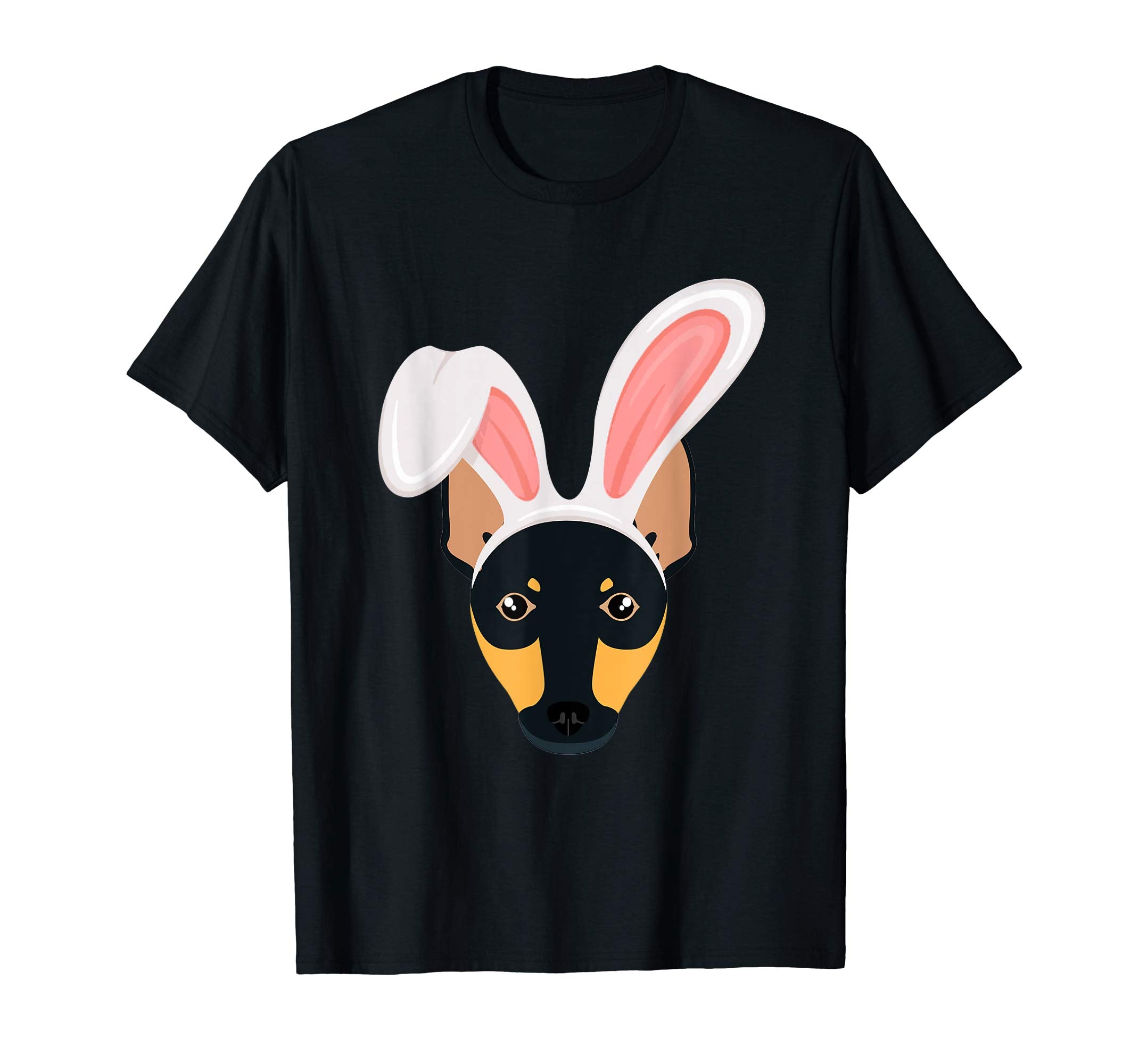 Miniature Pinscher Dressed As Easter Bunny Rabbit Ears Shirt