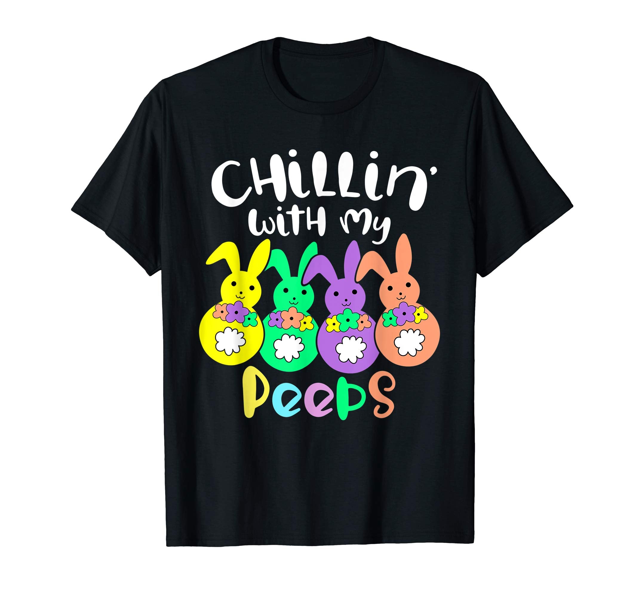 Chillin With My Peeps Happy Easter Kids Boys Girls T Shirt