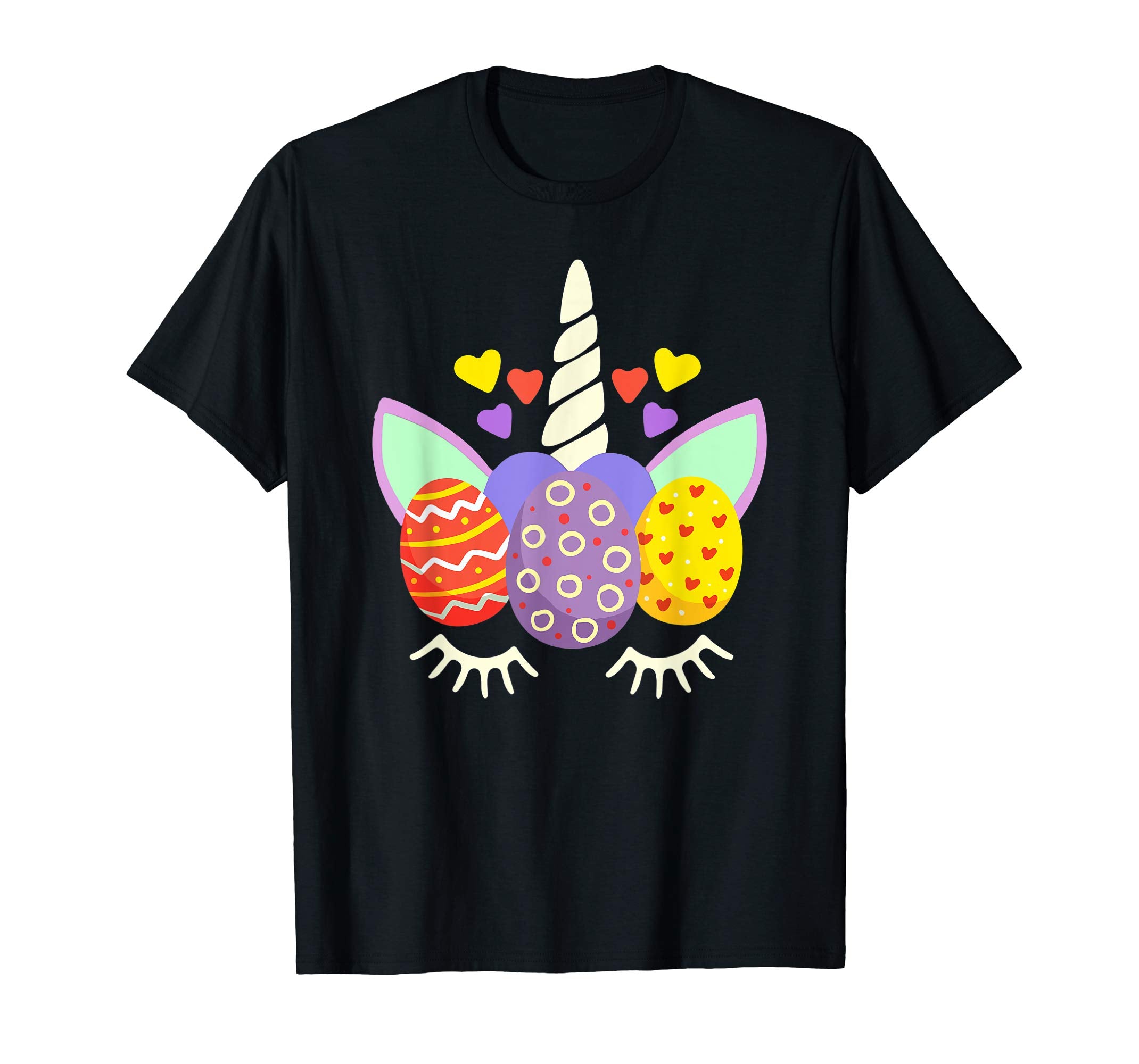 Unicorn Face Egg Hunt Happy Easter Kids Boys Girls T Shirt