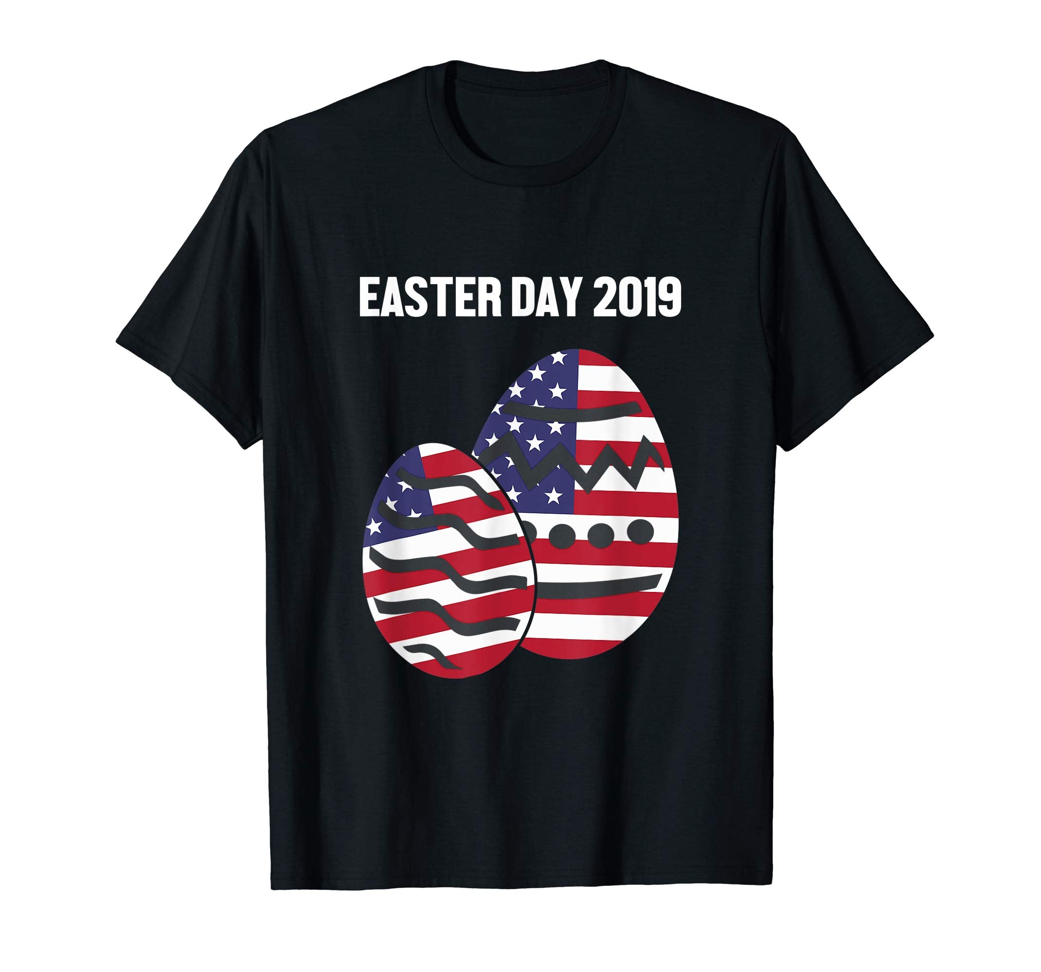 Happy Easter Day T-Shirt Gift Easter Egg American Flag Tee