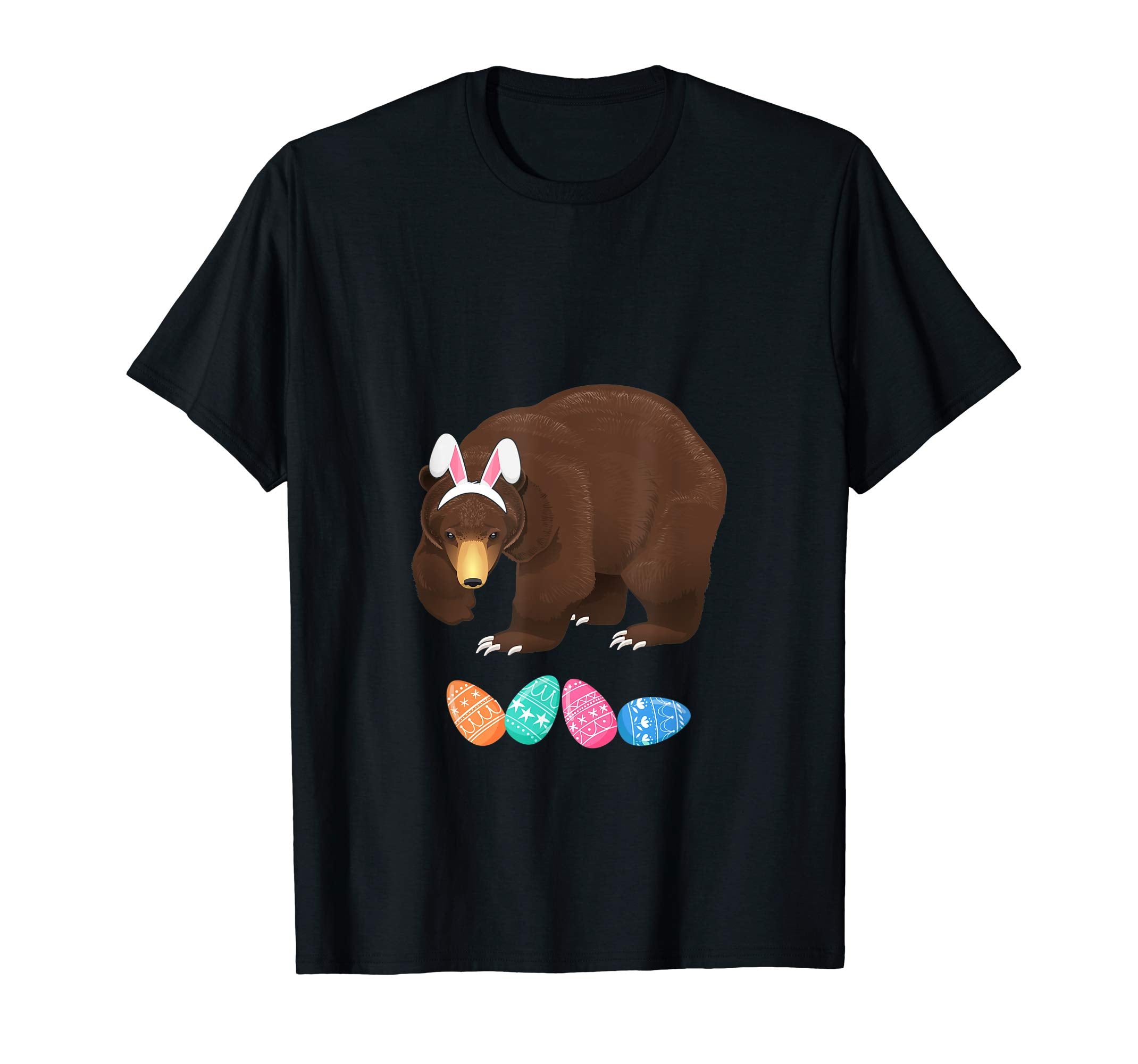 Funny Easter Bear With Bunny Ears And Eggs T Shirt