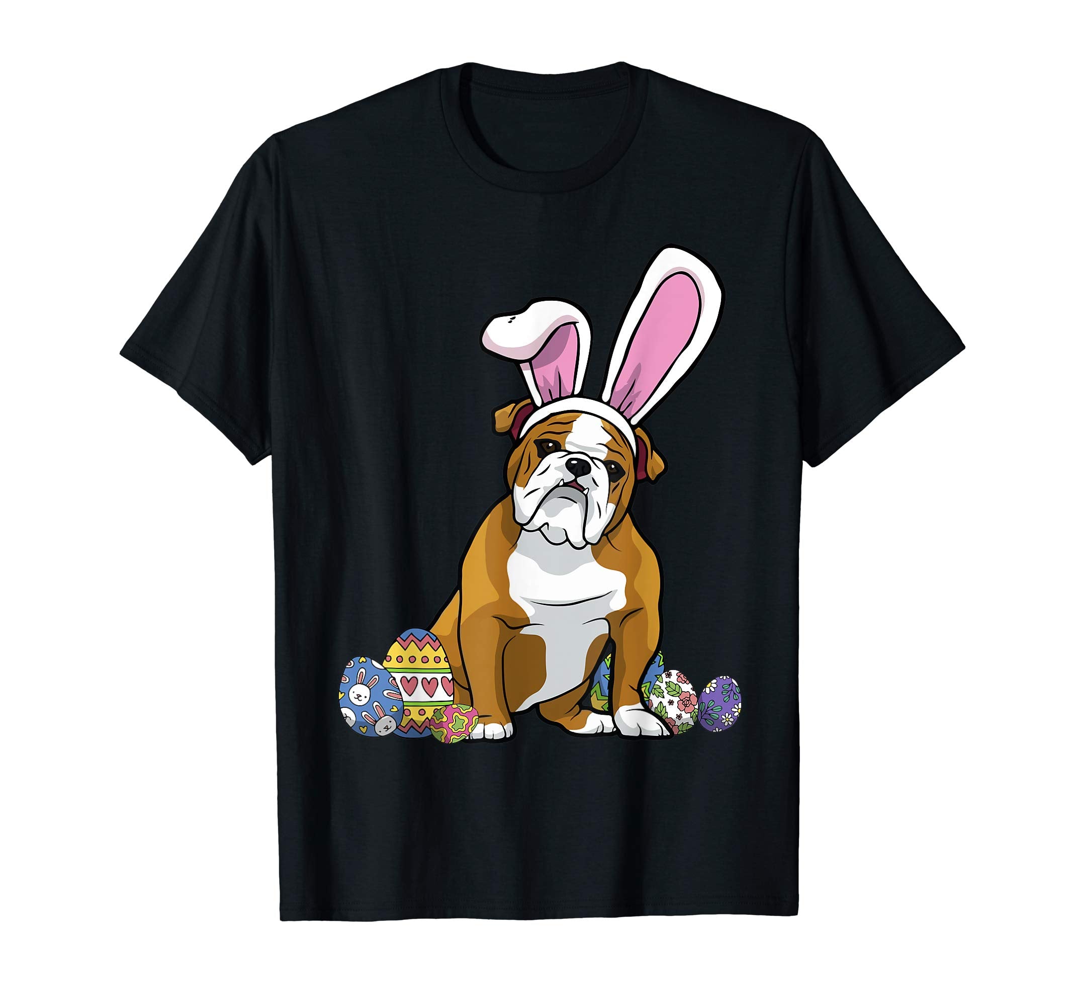 Bulldog Dressed As Easter Bunny With Rabbit Ears T-Shirt