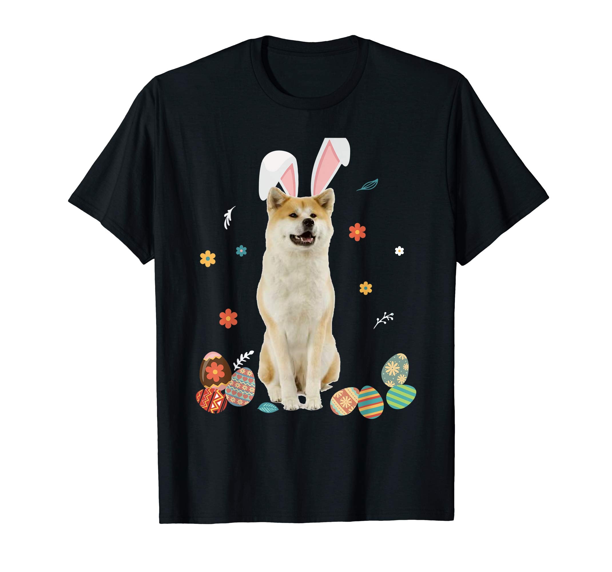 Akita Inu Bunny Rabbit Happy Easter Day T-Shirt