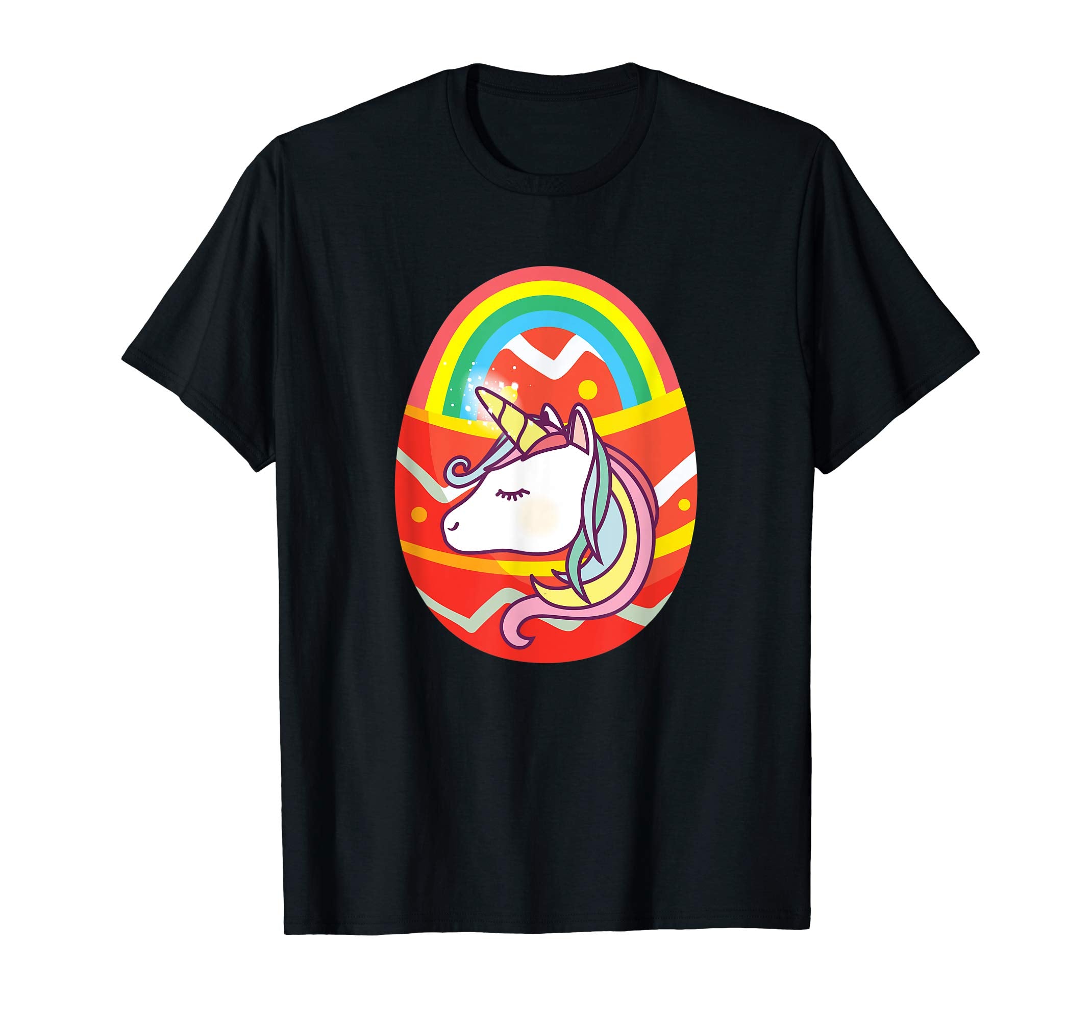 Cute Unicorn Rainbow Easter Bunny Egg T-Shirt for Kids Girls