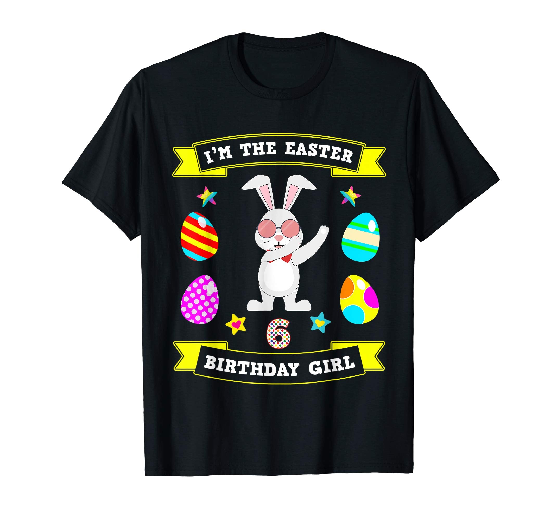 6 Year Old Easter Bunny 6th Birthday Girl Dabbing Tshirt