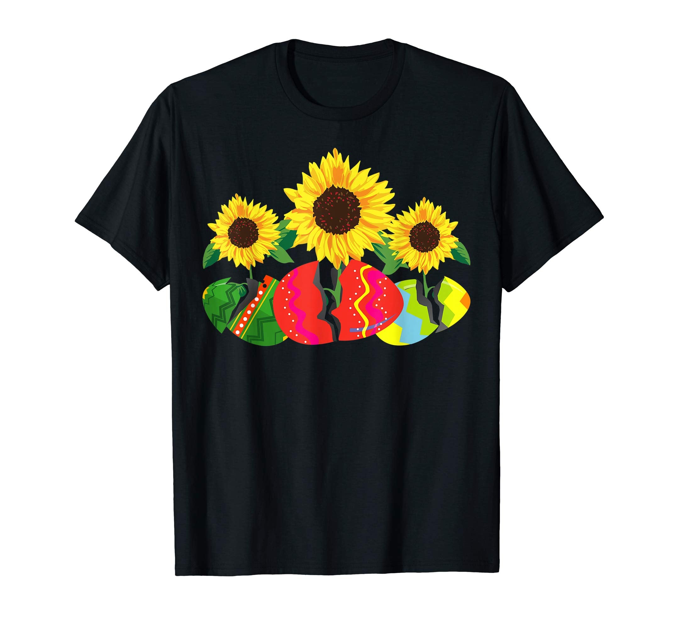 Hippie Sunflower In Easter Eggs Funny Easter Tshirt Gifts