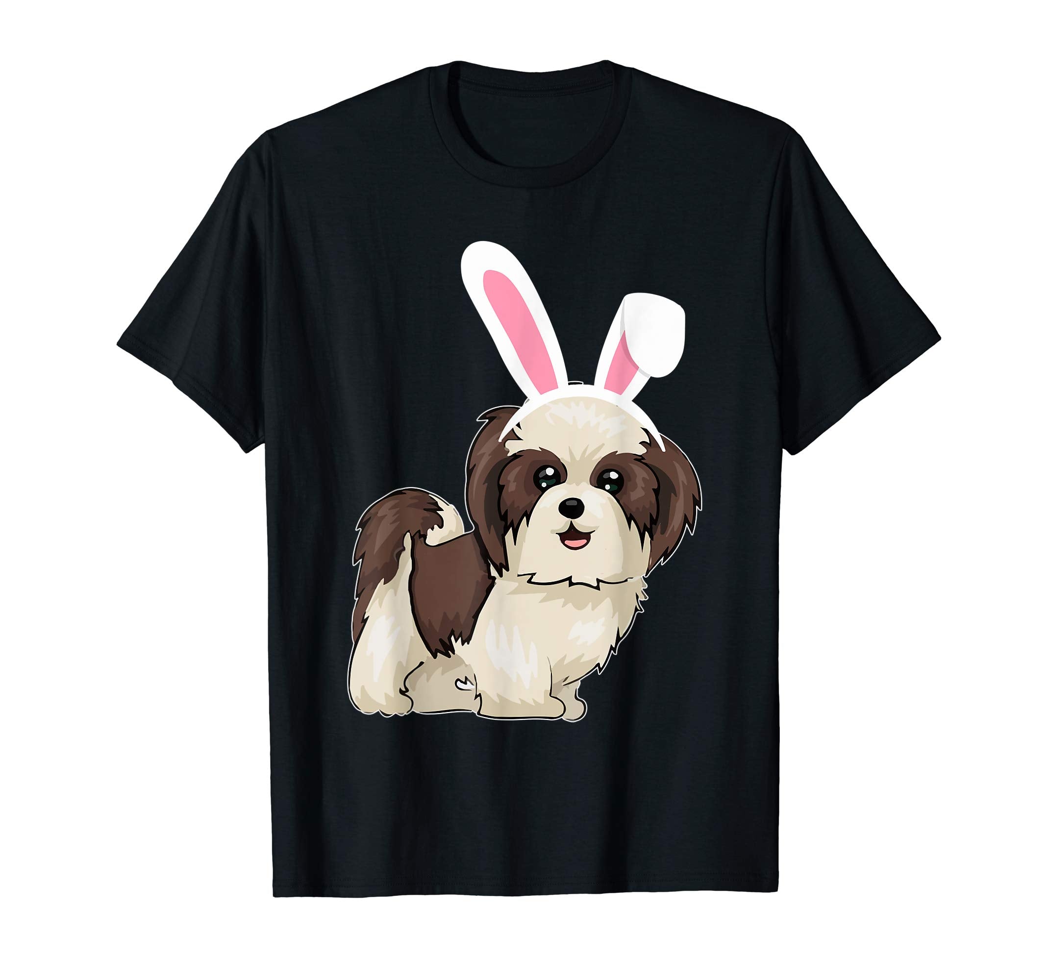 Shitzu Dog With Bunny Rabbit Hat Easter Happy Day Shirt