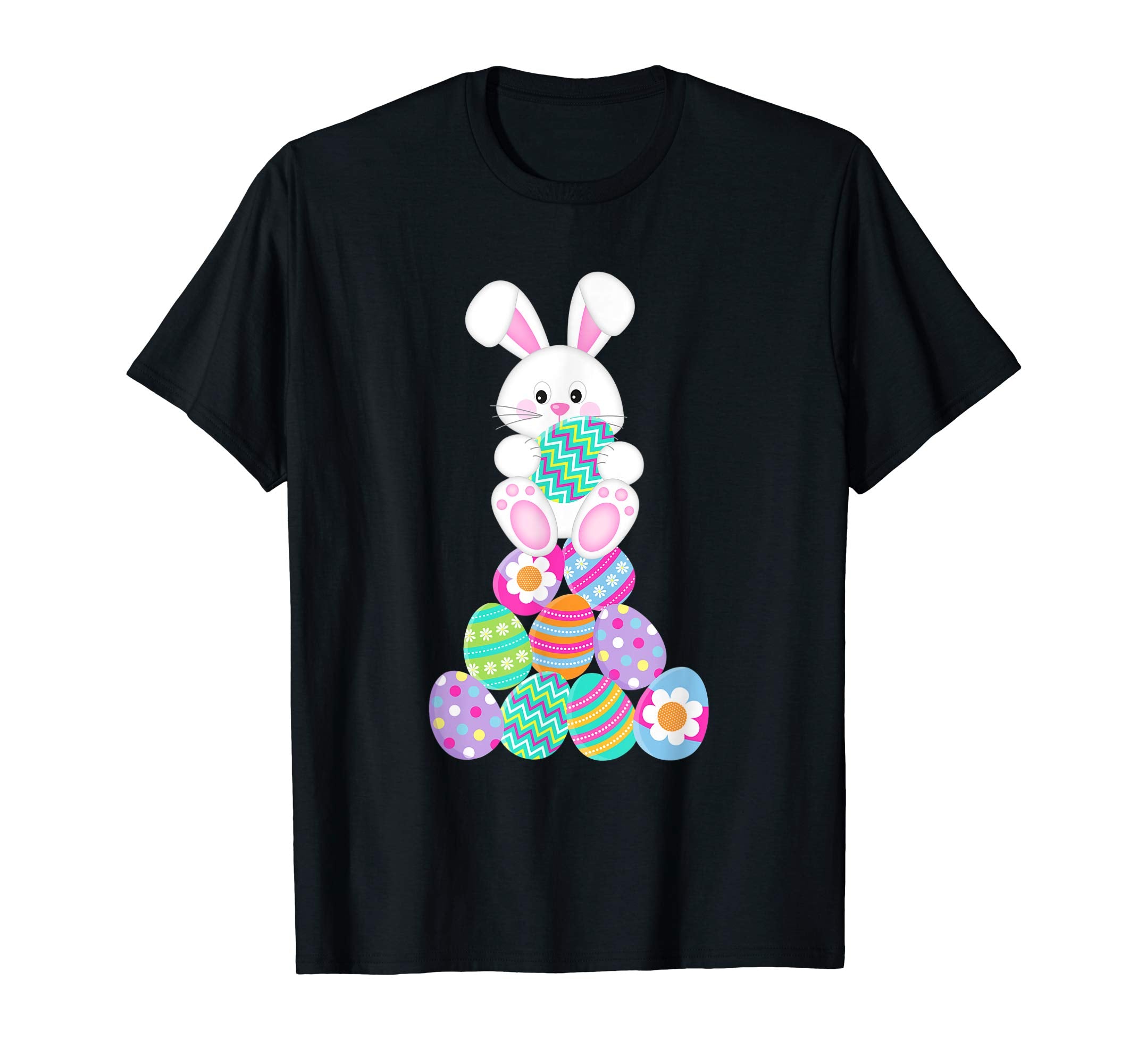 Happy Easter Shirt Cute Bunny &amp; Colorful Eggs Easter Gift