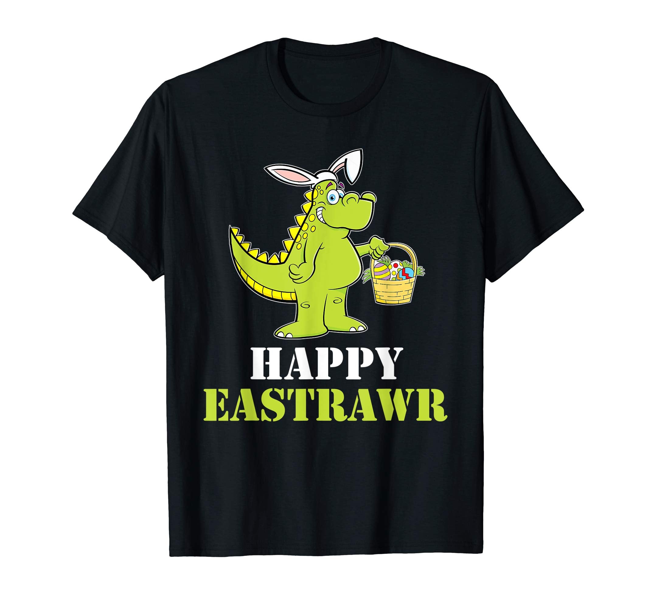 Happy Easter Bunny T-Rex Tee Dino Eggs Basket T-Shirts Gift