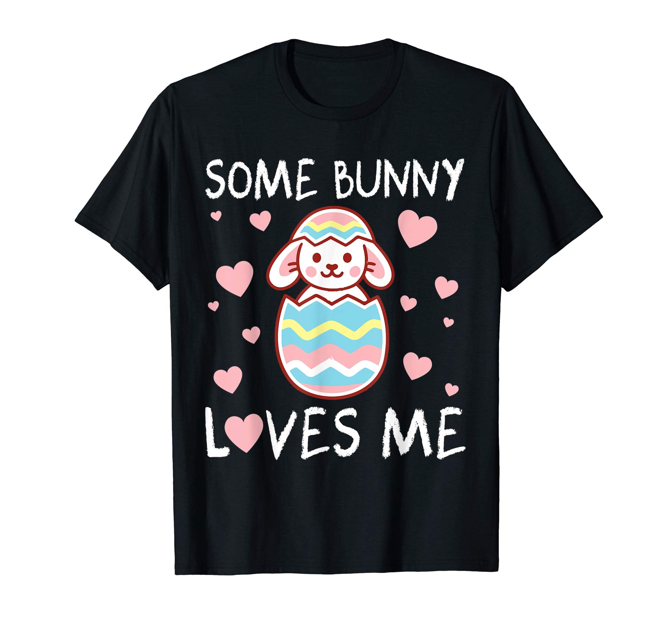 Pink Hearts Some Bunny Loves Me Happy Easter Day Shirt