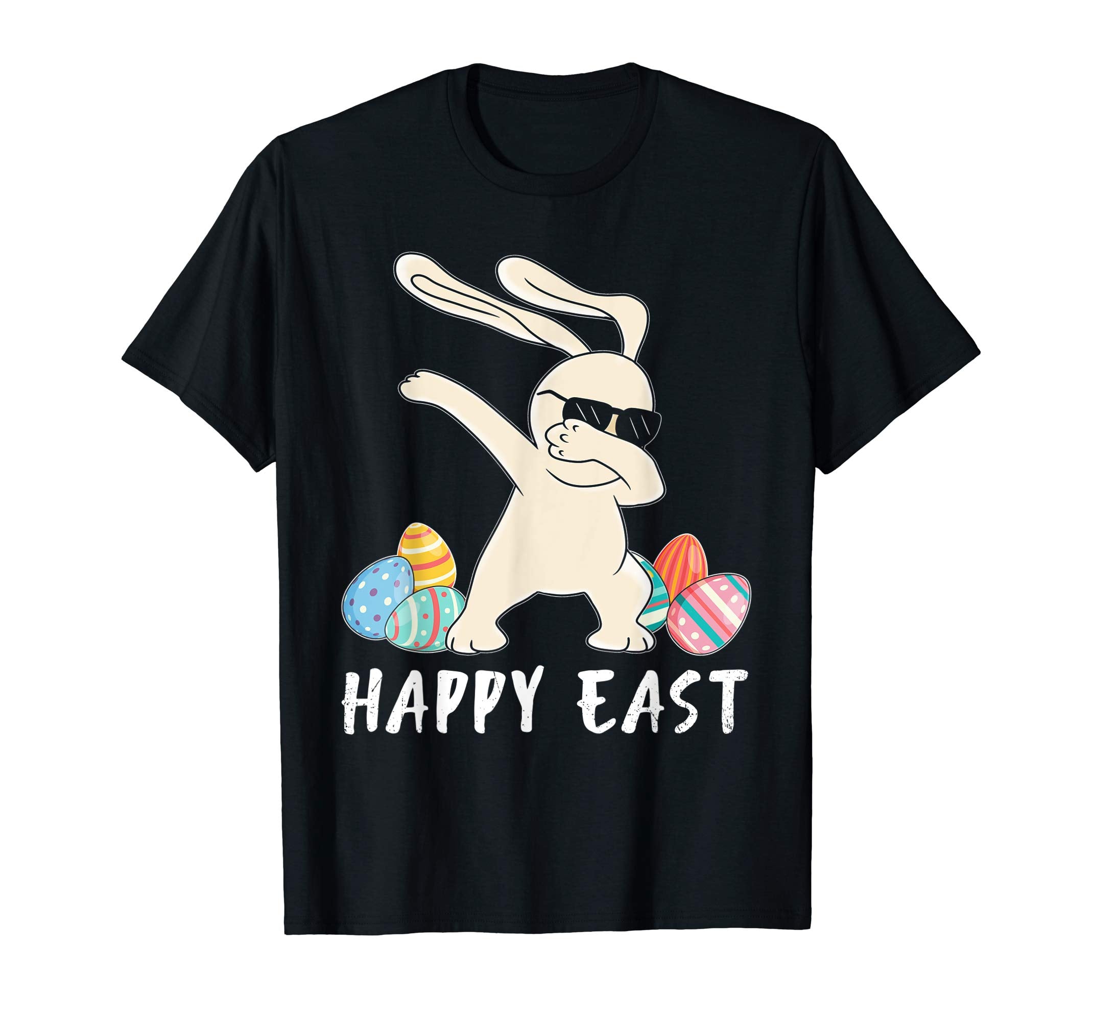 Happy Easter Shirt Dabbing Bunny Colorful Eggs Gift TShirt