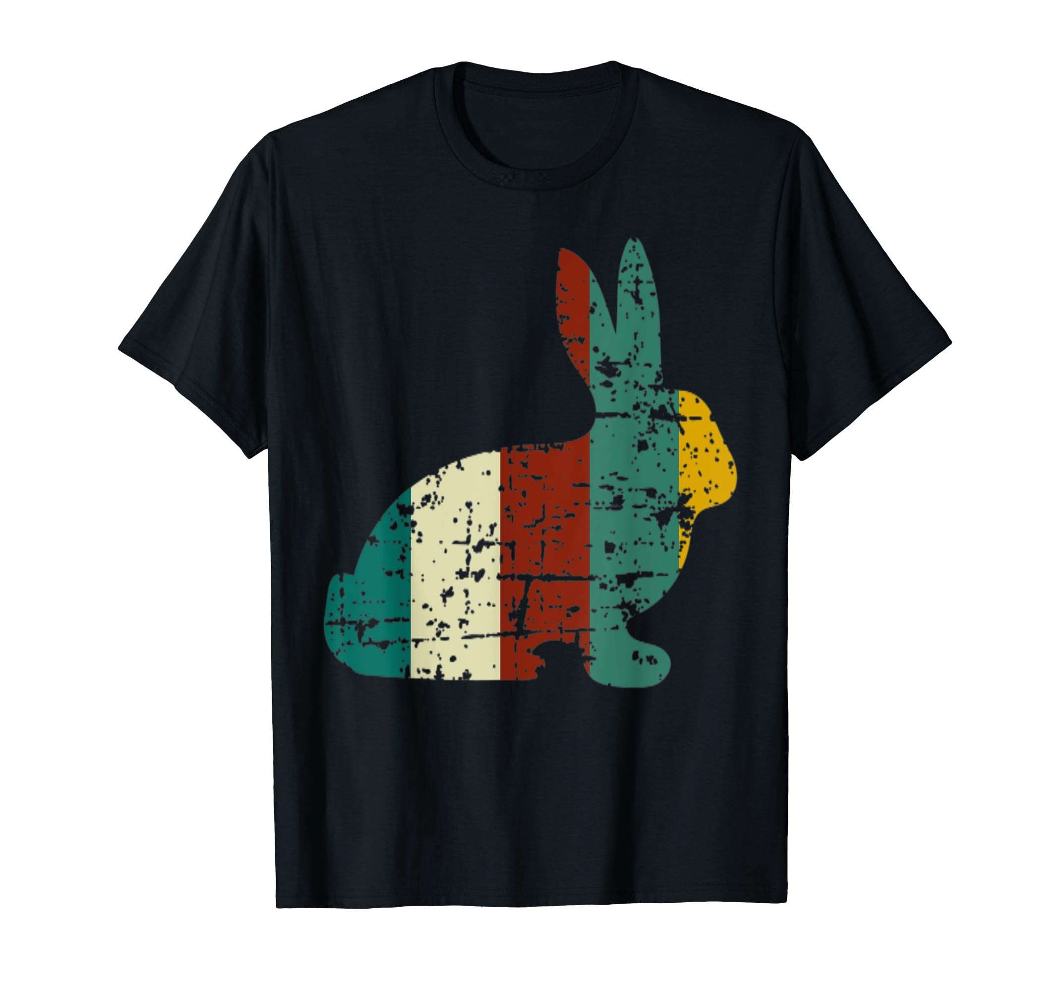Easter Rabbit Distressed Vintage Bunny Silhouette T-Shirt