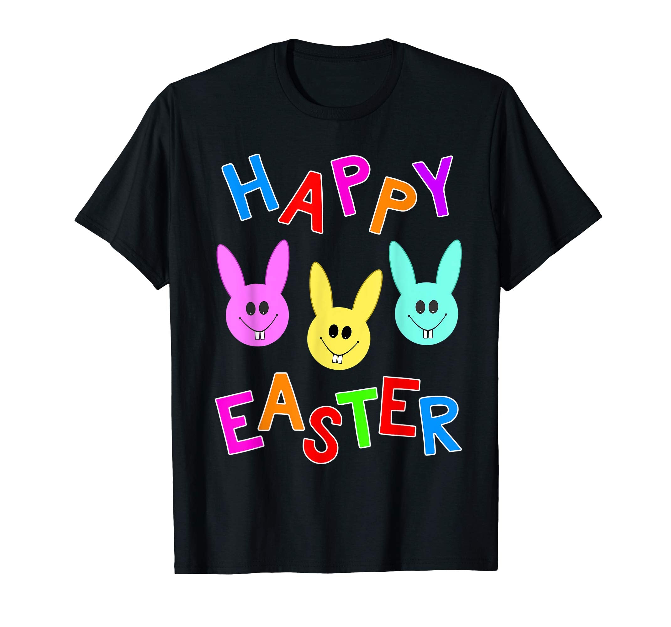 Happy Easter T shirt Cute Bunnies Colorful Bunny Boys Girls