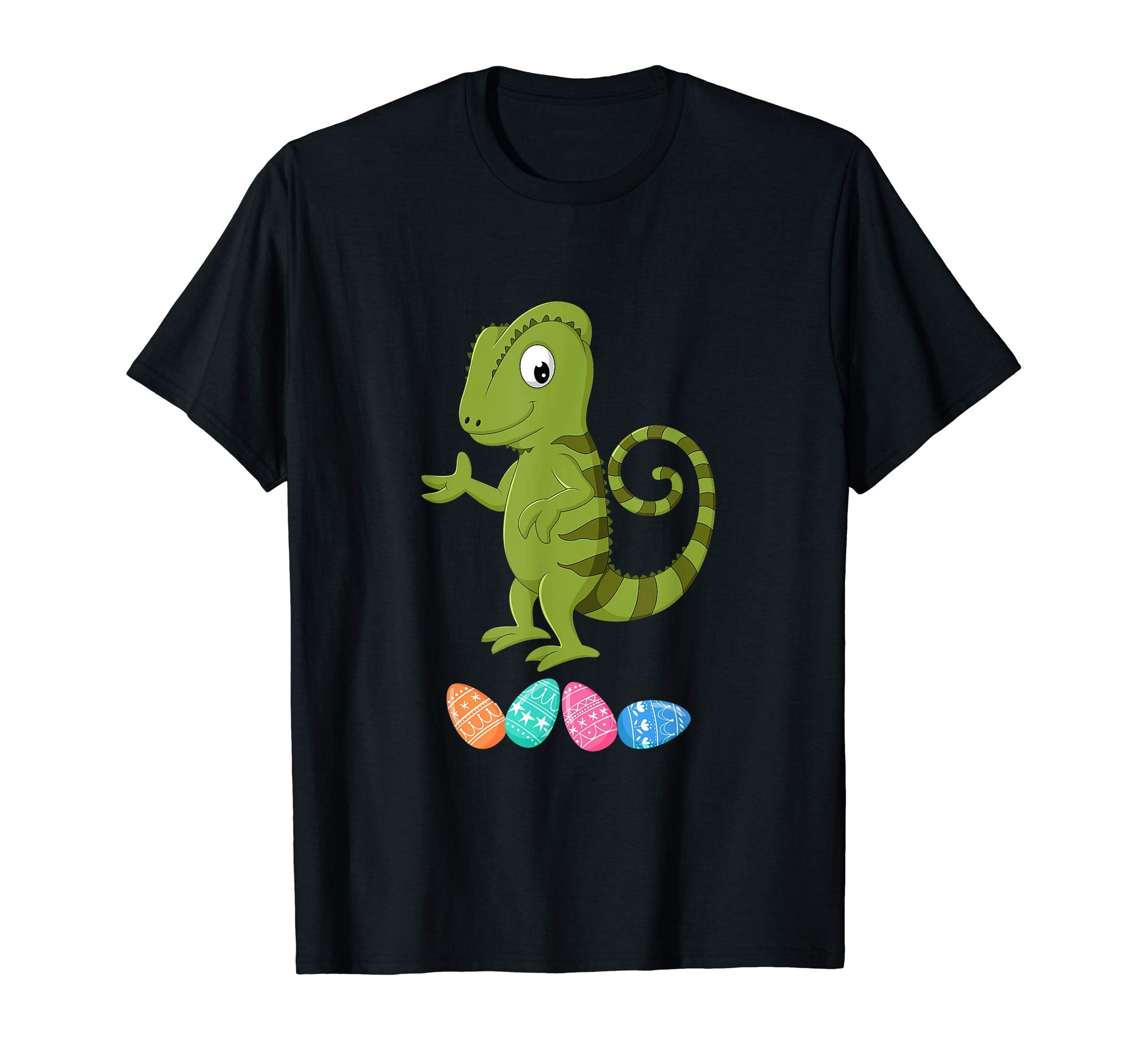Funny Easter Chameleon With Bunny Ears And Eggs T Shirt