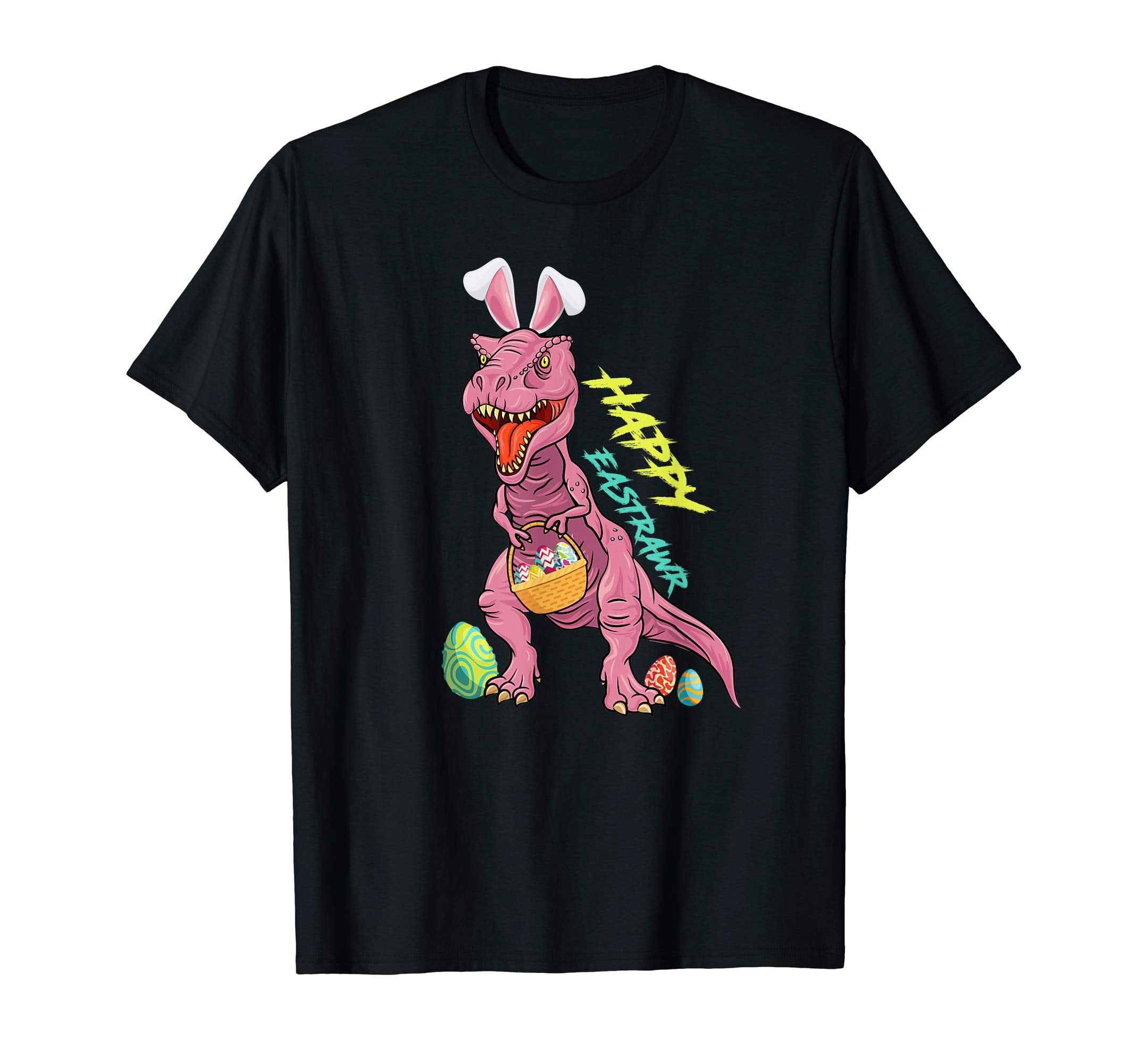 Pink T Rex Dinosaur Easter Bunny Egg Tshirt Happy Easter