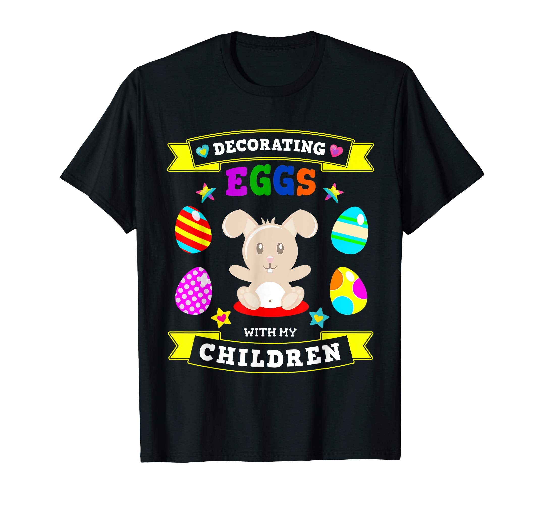 Mom &amp; Dad Easter Bunny Egg Decorating Tshirt with Kids