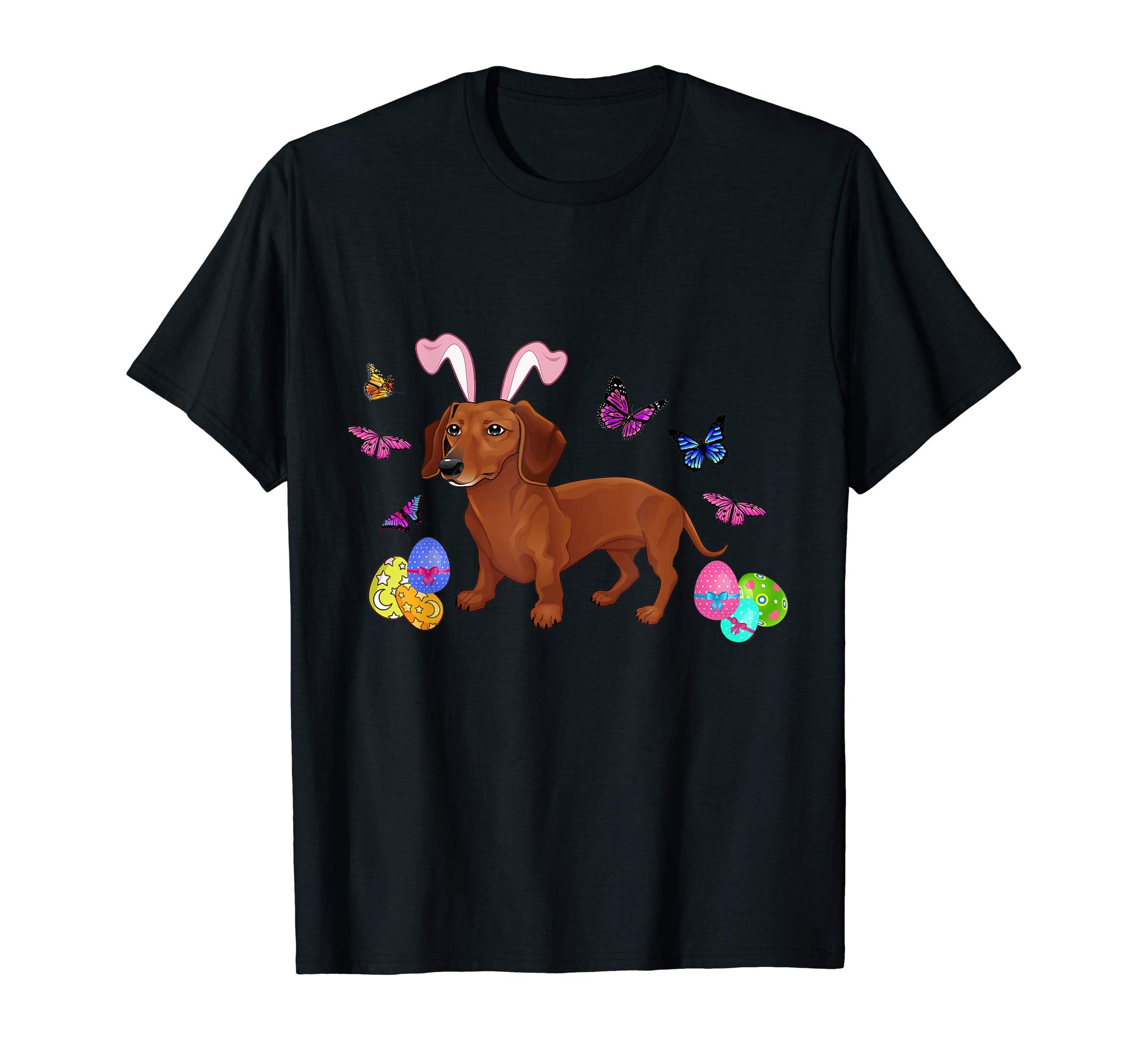 Dachshund Bunny Rabbit Happy Easter Day T-Shirt