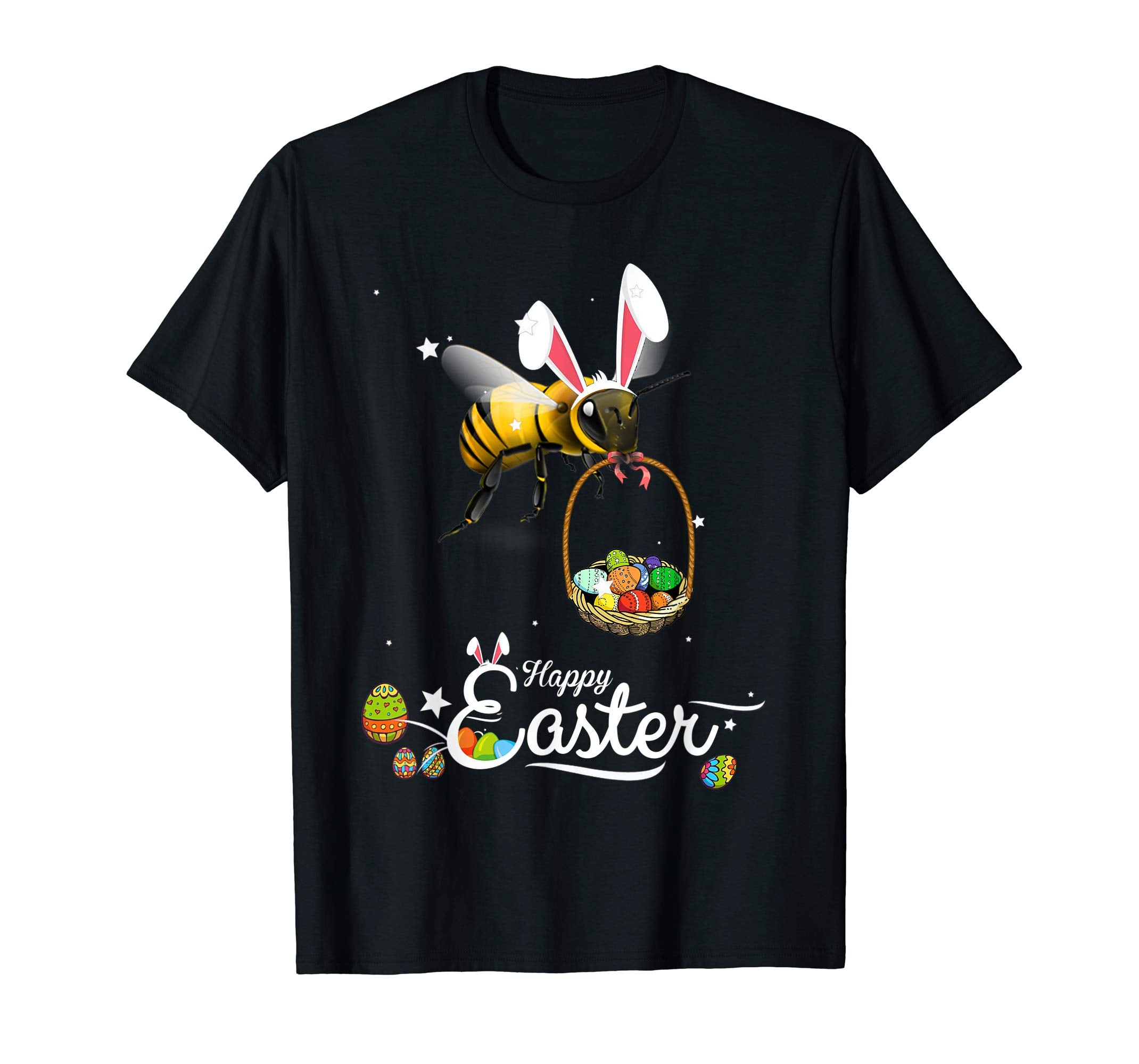 Cute Easter Bee with Bunny Ears and Eggs T Shirt