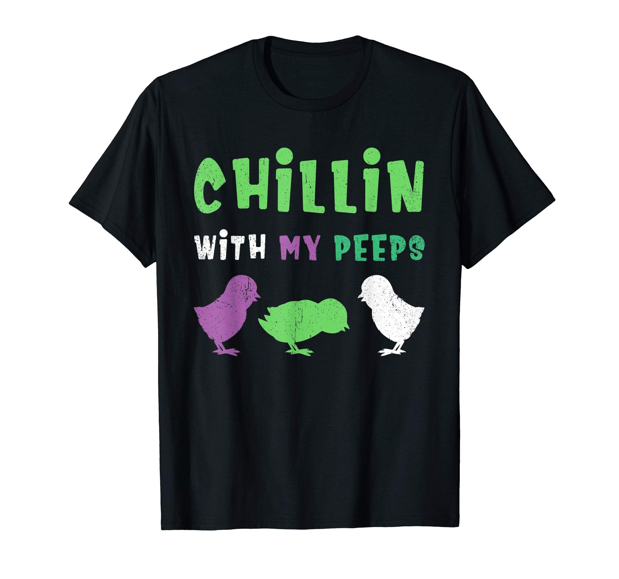 Chillin With My Peeps Funny Easter Bunny Cool T-Shirt