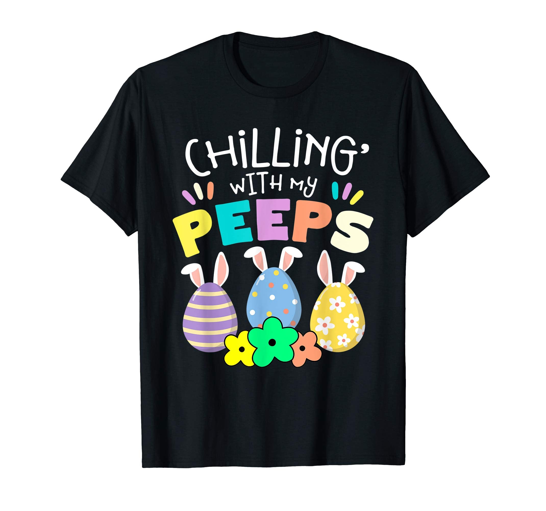 Chillin With My Peeps Happy Easter Kids Boys Girls T Shirt