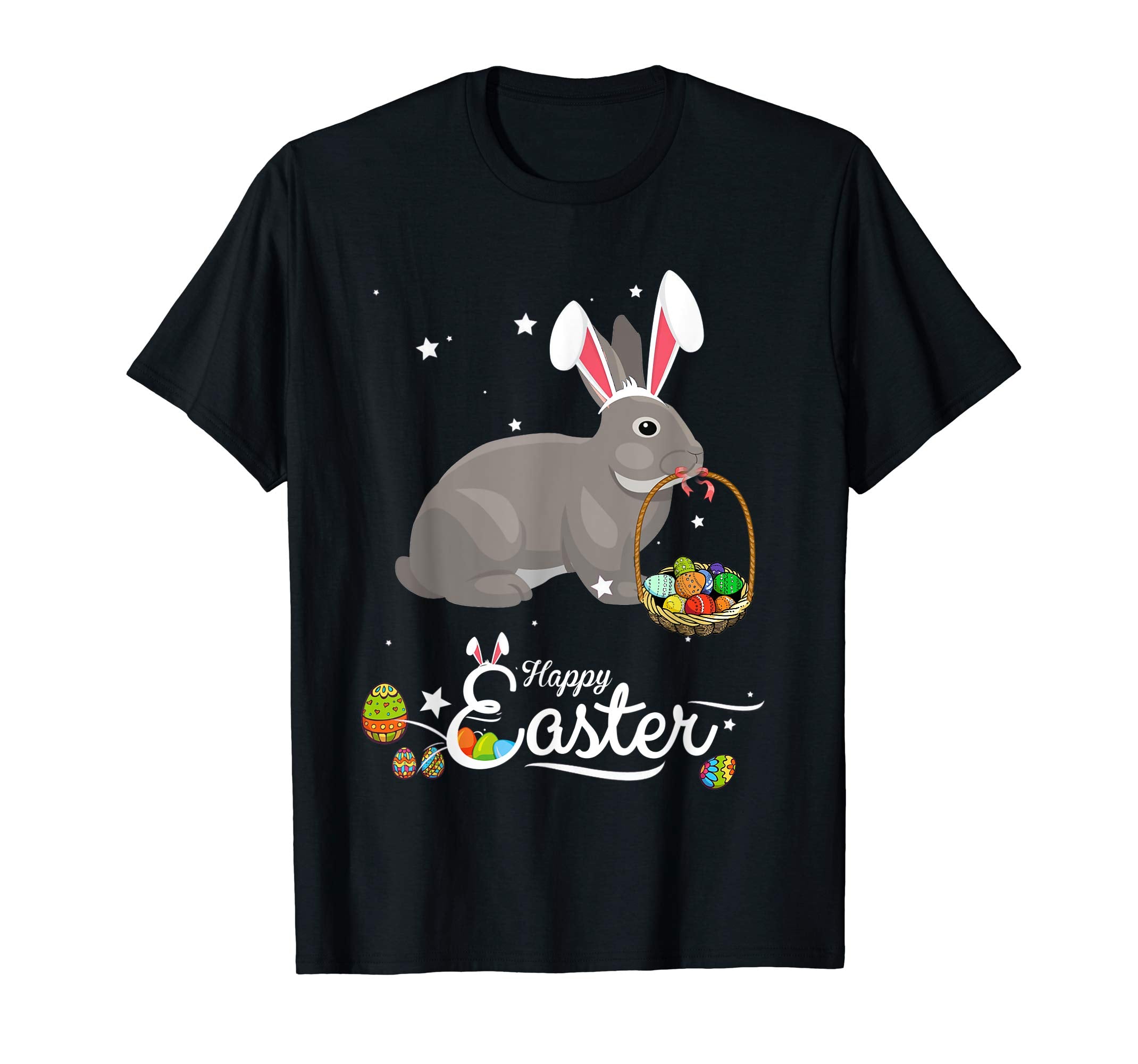 Cute Easter Rabbits with Bunny Ears and Eggs T Shirt
