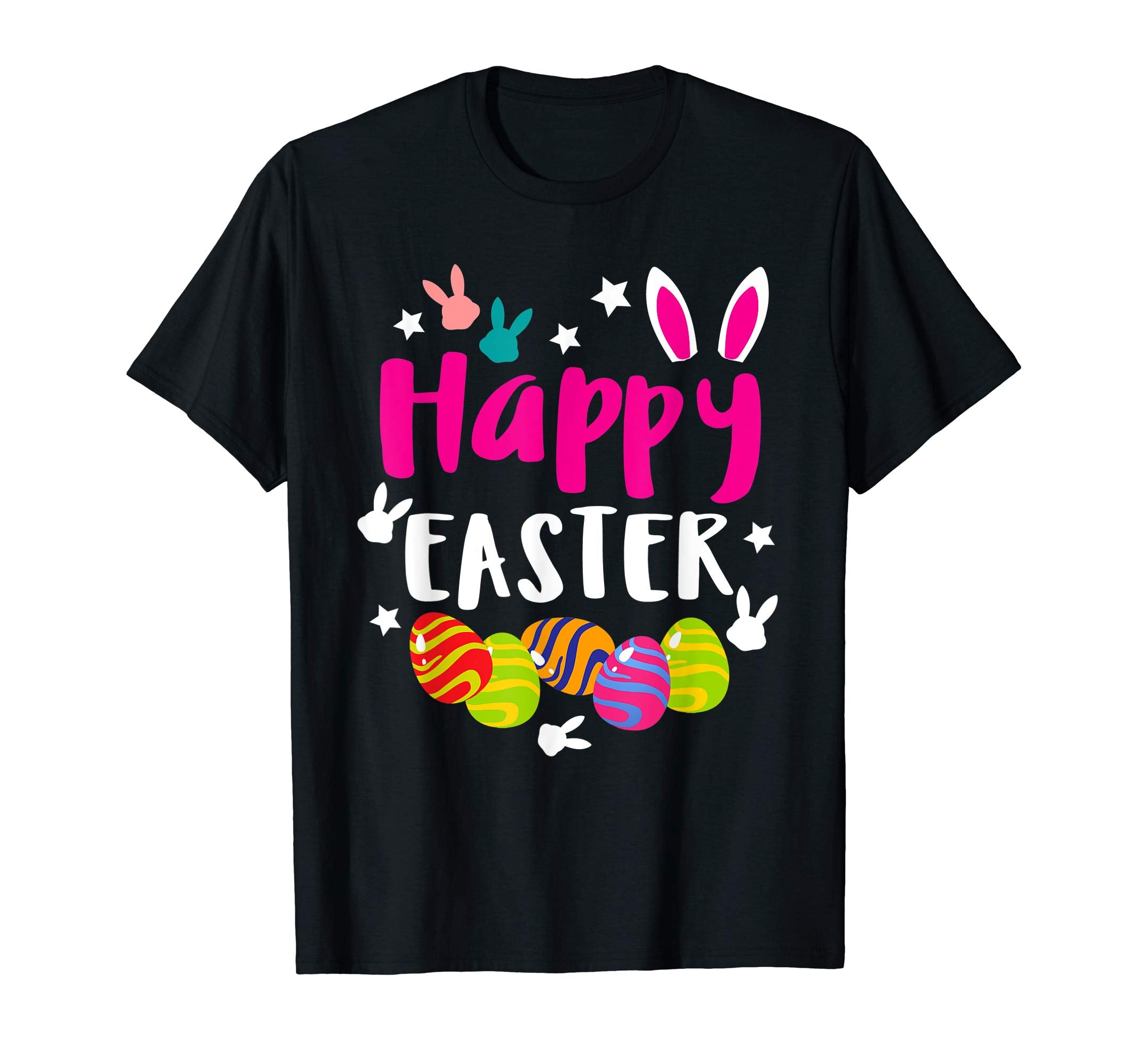Happy Easter T shirt with Easter Bunny Eggs Tee Gift Kids