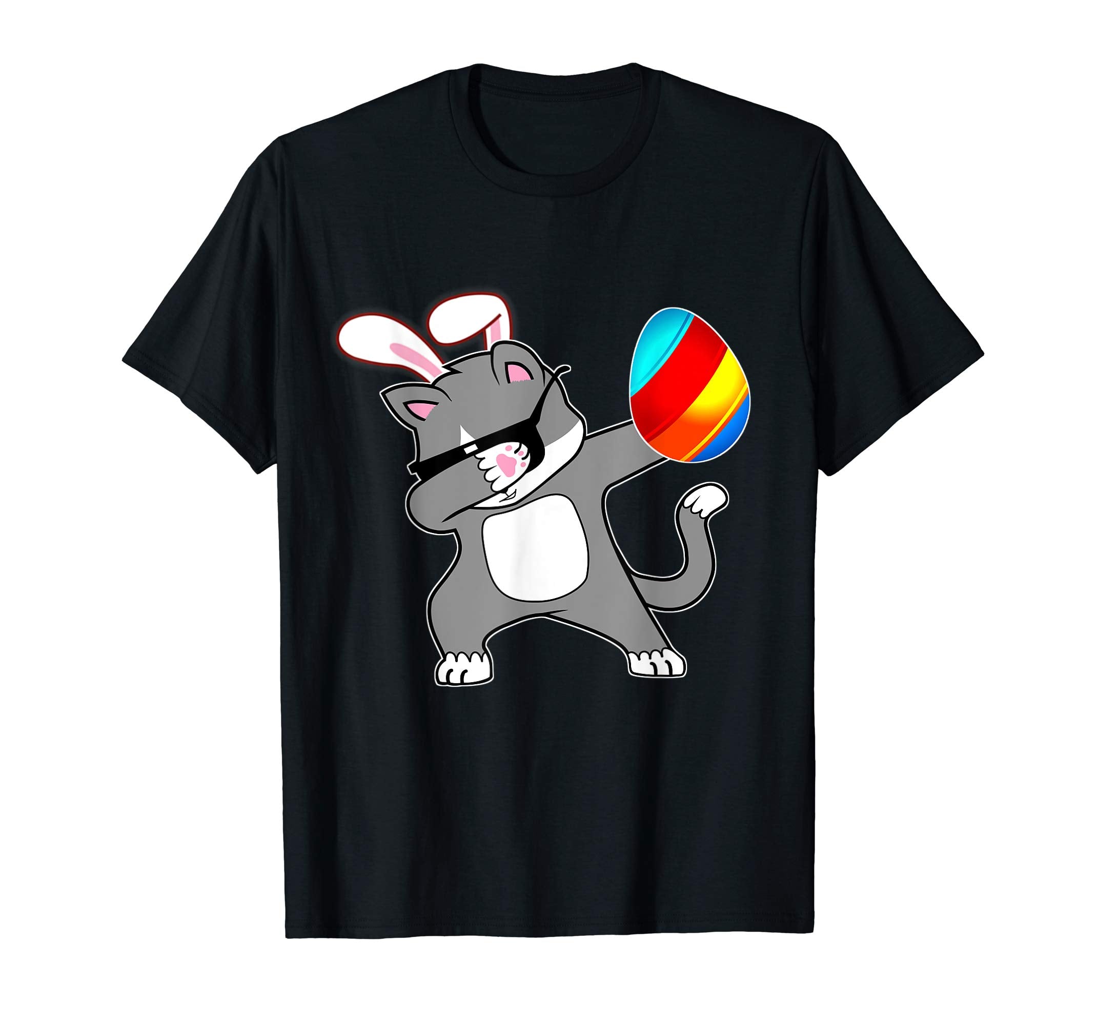 Easter Bunny Dabbing Kitty Cat Tshirt Egg Ears Animal Gift