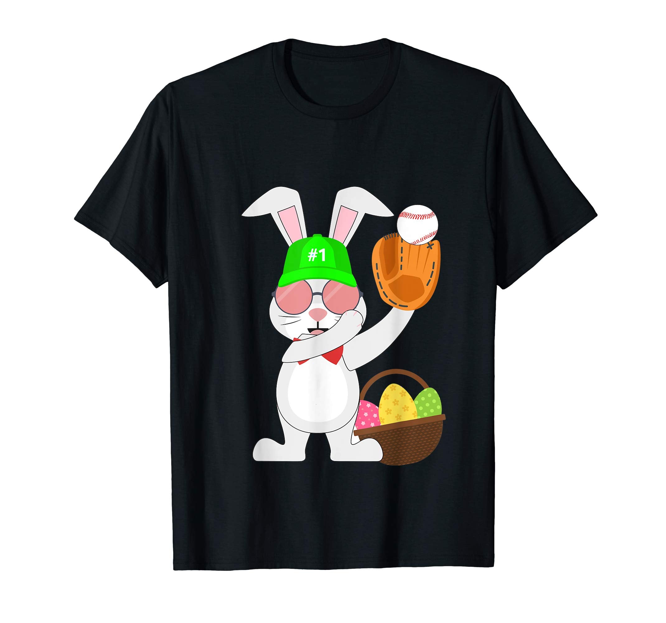 Baseball Easter Bunny Eggs &amp; Basket Tshirt Gift