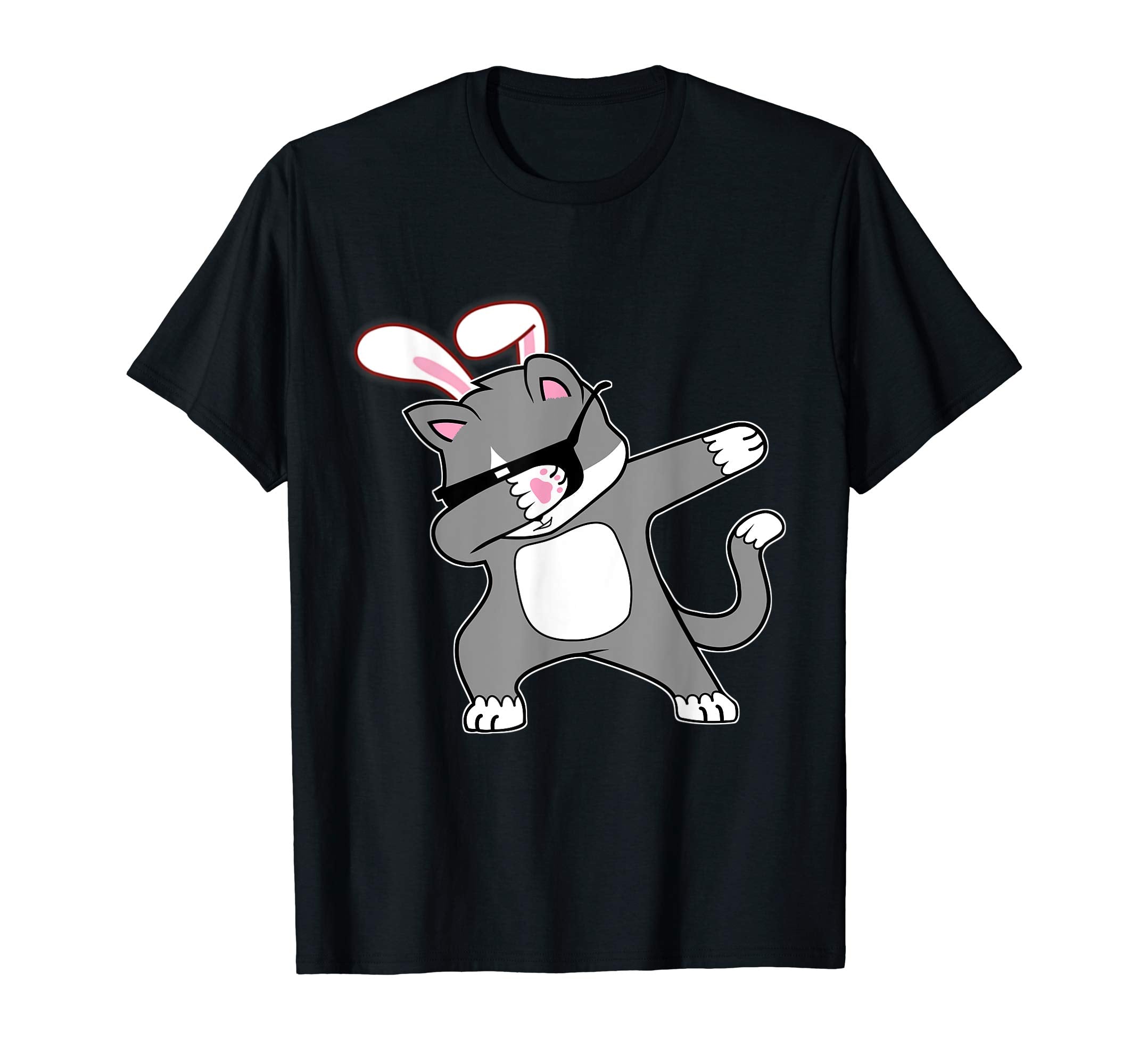 Easter Bunny Dabbing Cat Tshirt Rabbit Ears Animal Gift
