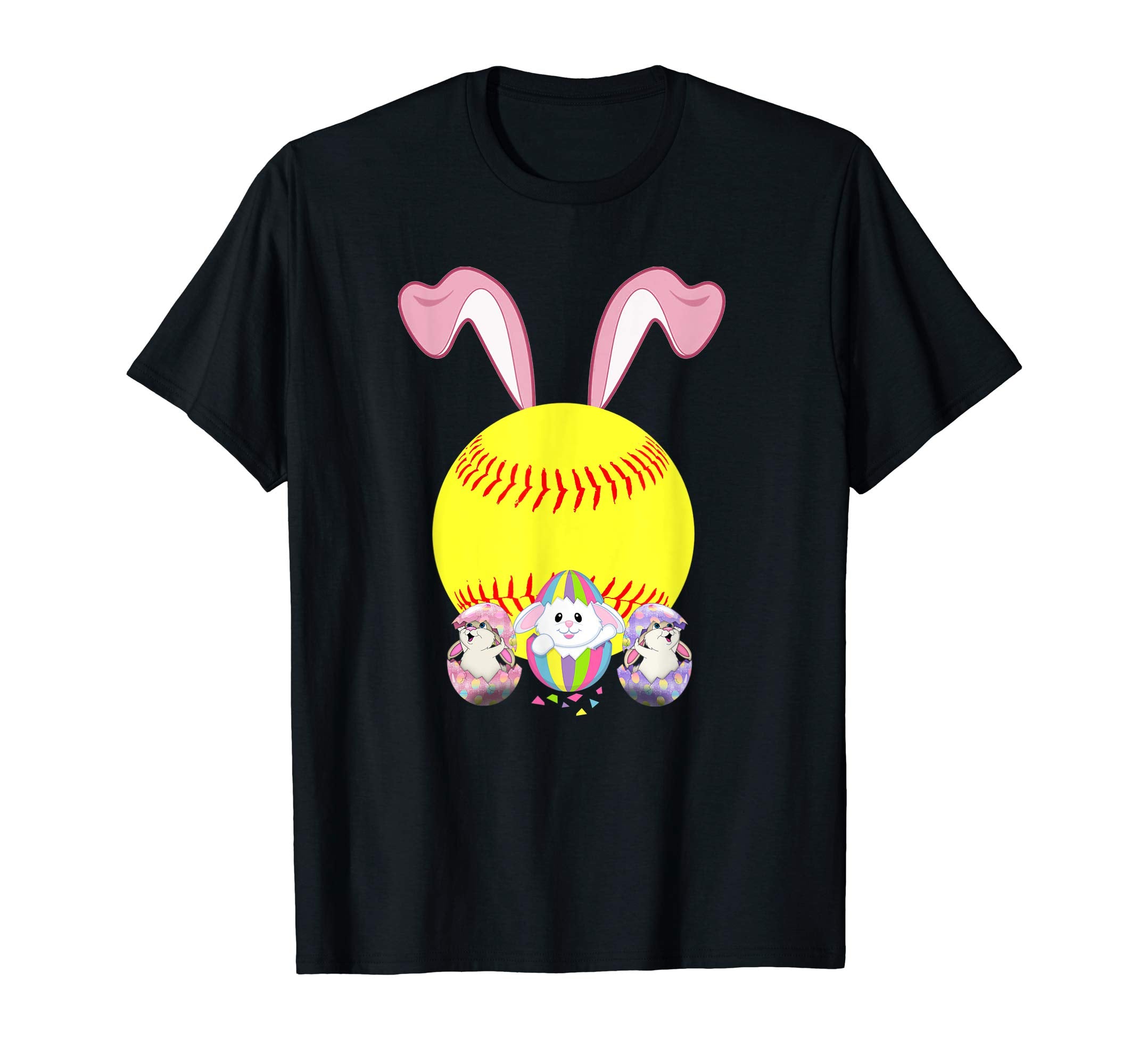 Softball Easter Bunny Egg T-Shirt Funny For Men Women