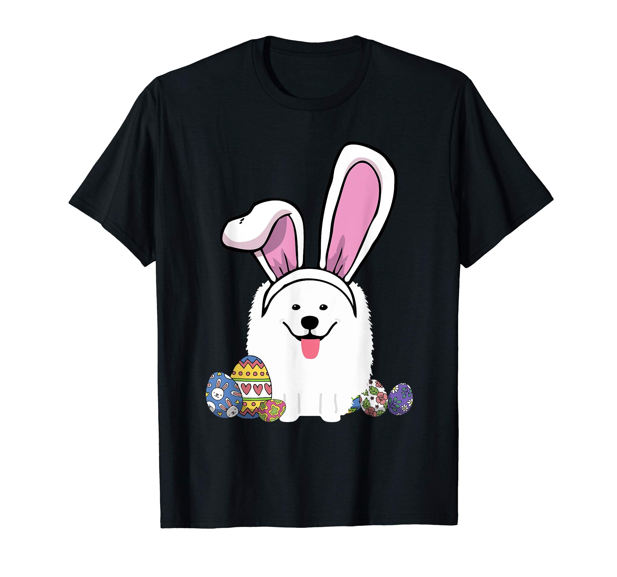 Samoyed Dressed As Easter Bunny With Rabbit Ears T-Shirt