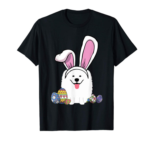 Samoyed Dressed As Easter Bunny With Rabbit Ears T-Shirt